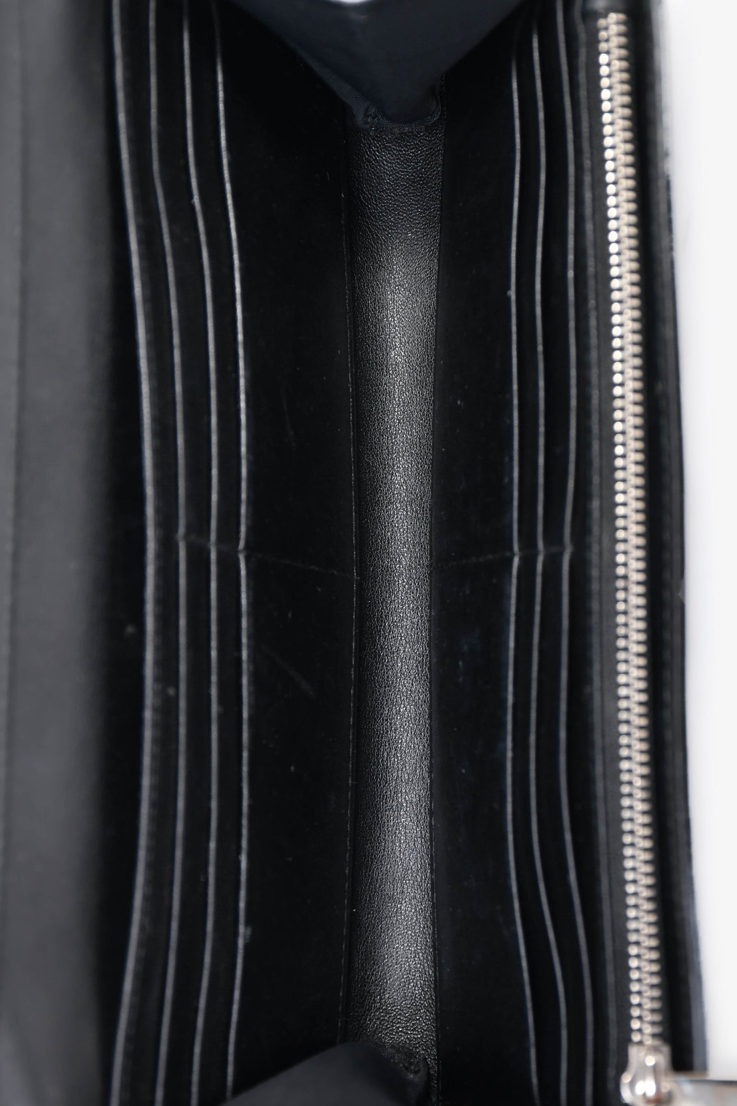 Christian Dior 2014 Black Cannage Patent Leather Lady Wallet On Chain