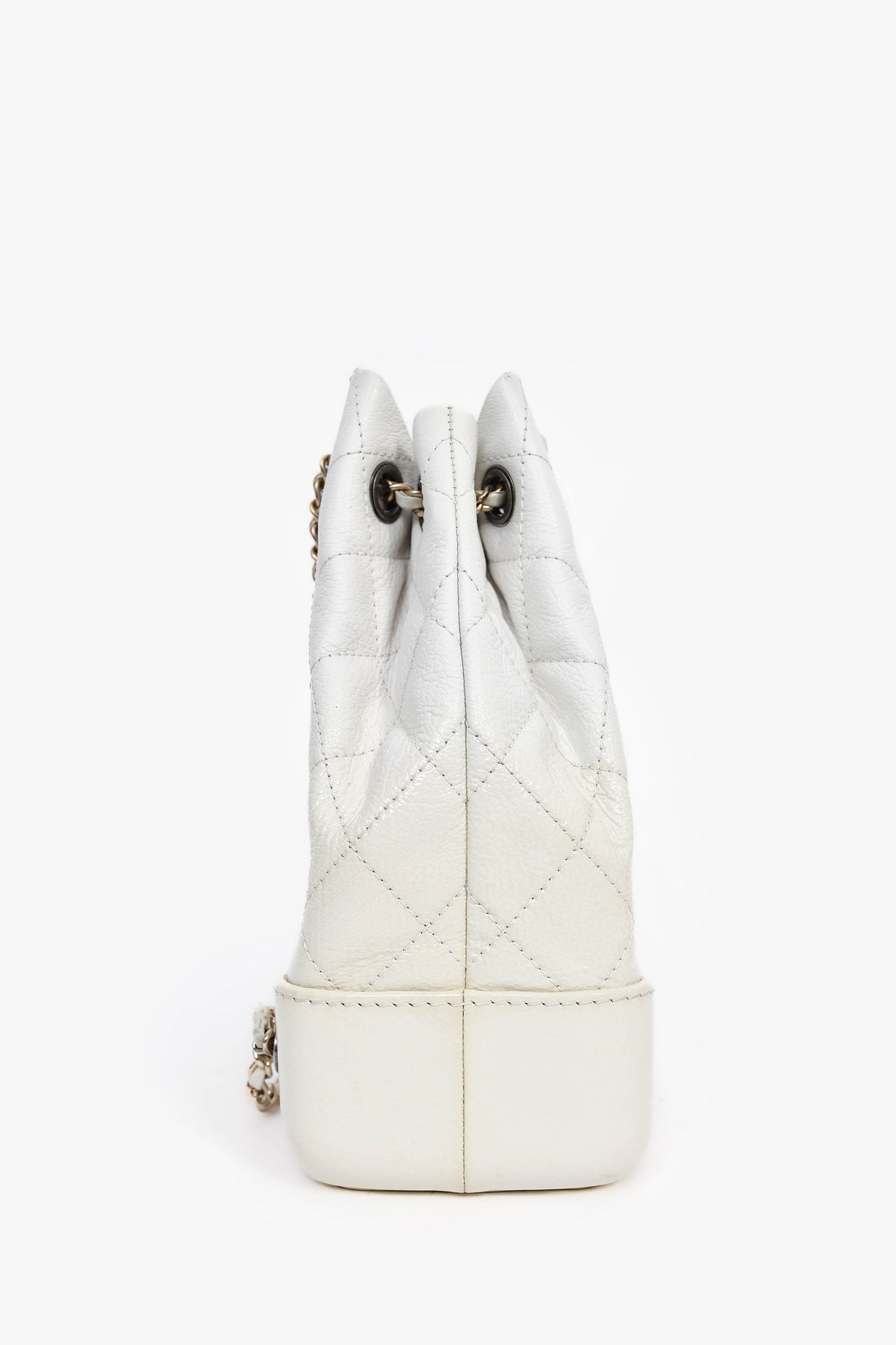 Chanel™ 2017/18 White Leather/Patent Small Gabrielle Backpack