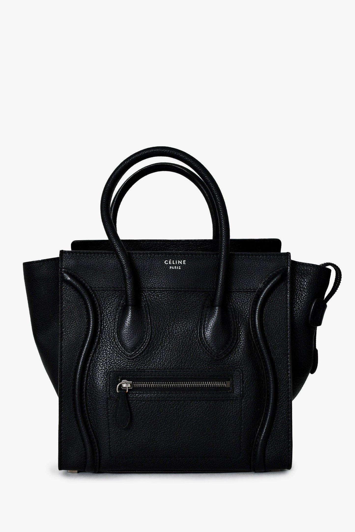 Celine 2012 Black Leather Micro Luggage Bag