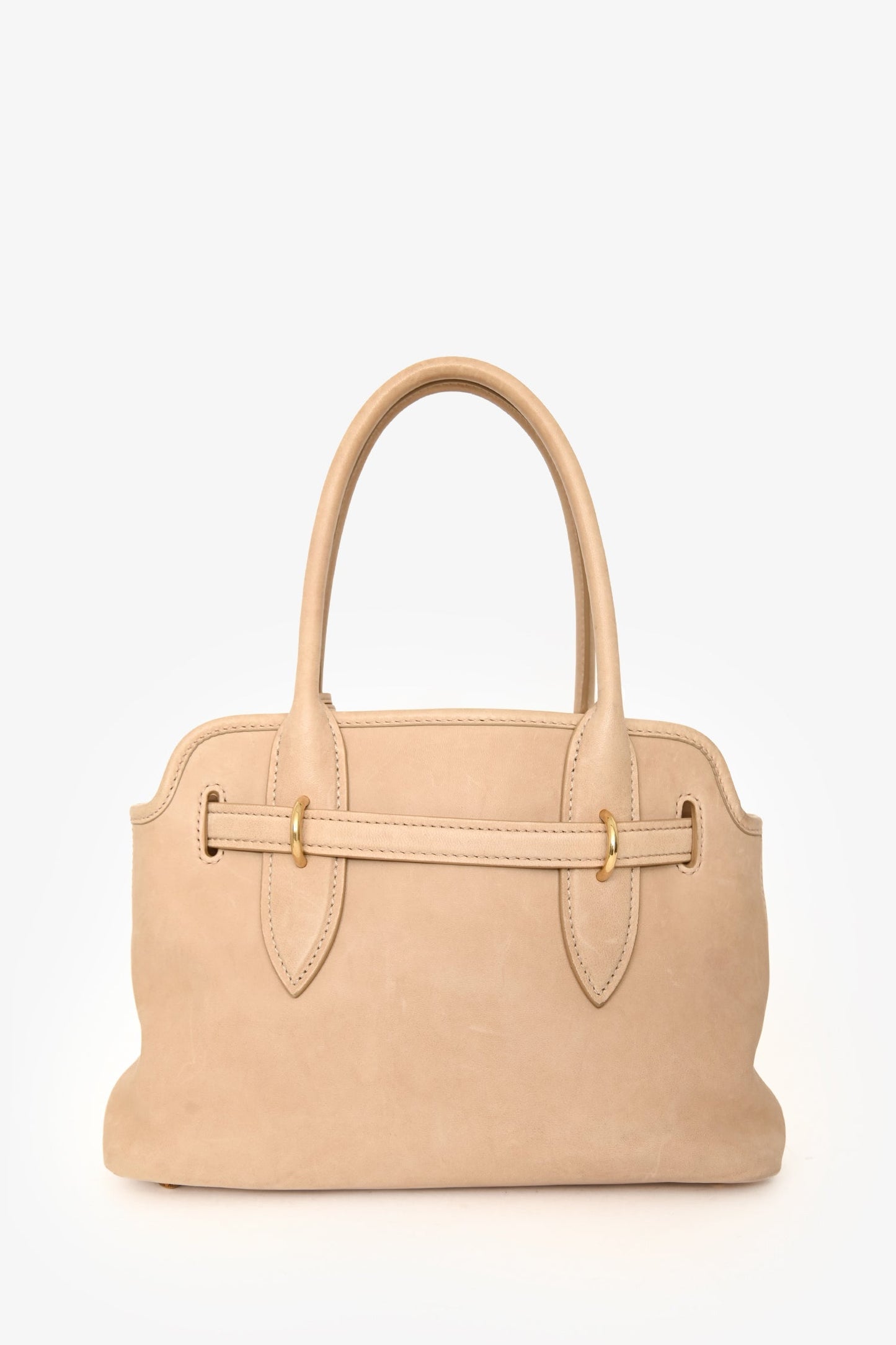 Miu Miu 2024 Runway Beige Nappa Leather Archive 2009 Aventure Top Handle Bag With Strap