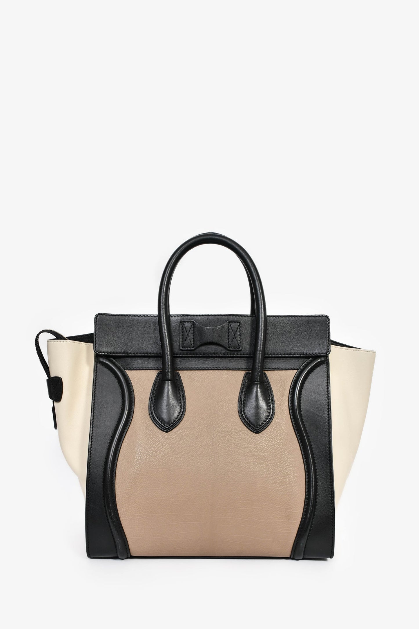 Celine Taupe Tri-Coloured Small Luggage Tote