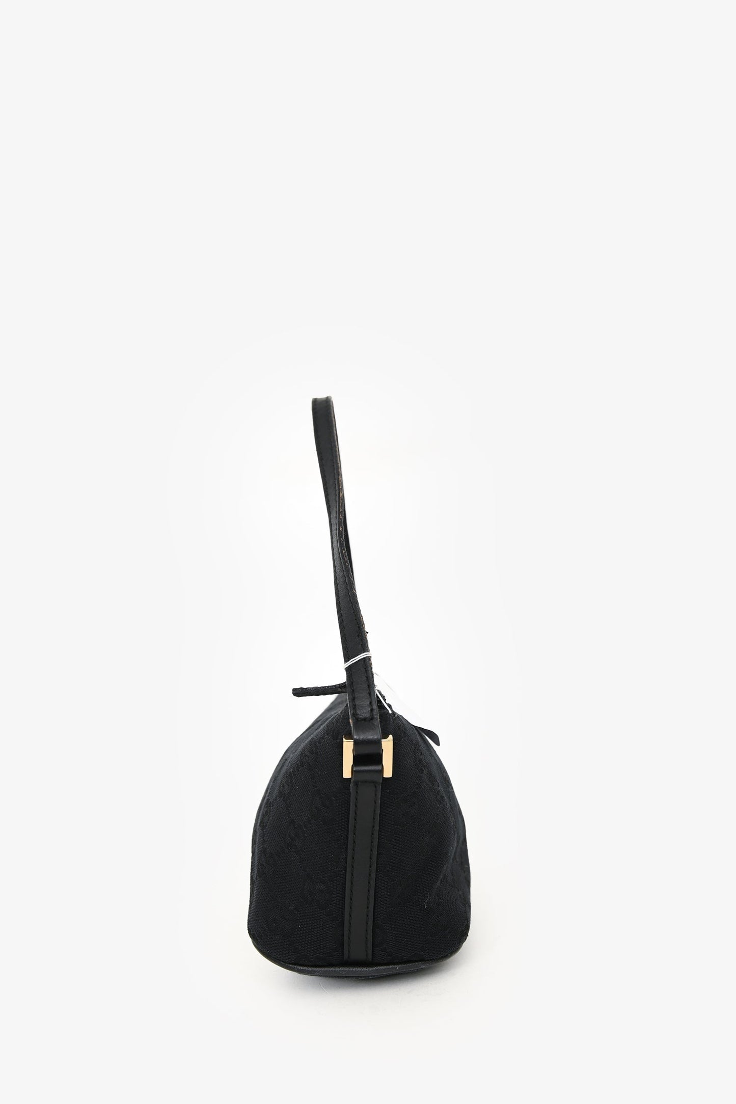 Gucci 2000 Vintage Black GG Canvas Boat Pochette Shoulder Bag