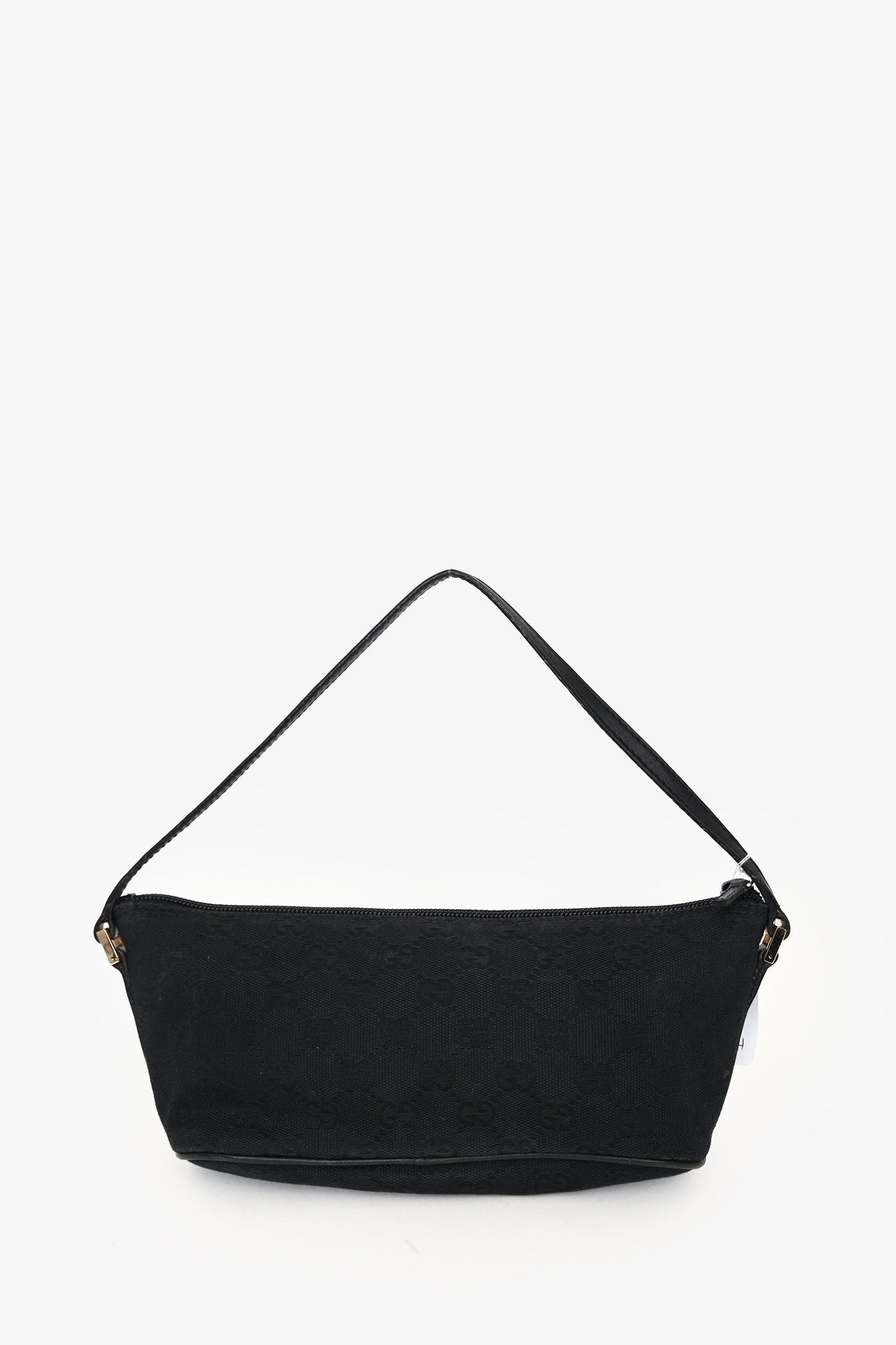 Gucci 2000 Vintage Black GG Canvas Boat Pochette Shoulder Bag