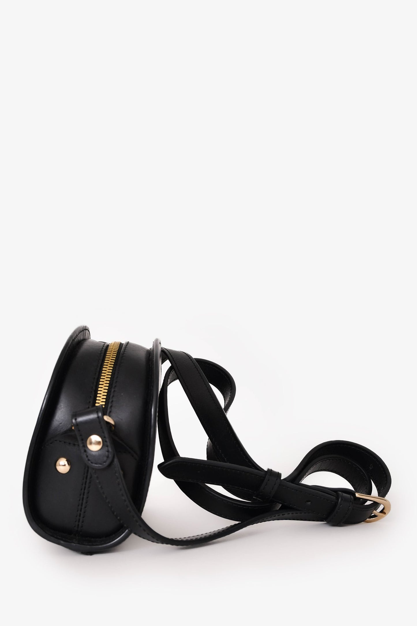 A.P.C. Black Leather Demi Lune Crossbody Bag