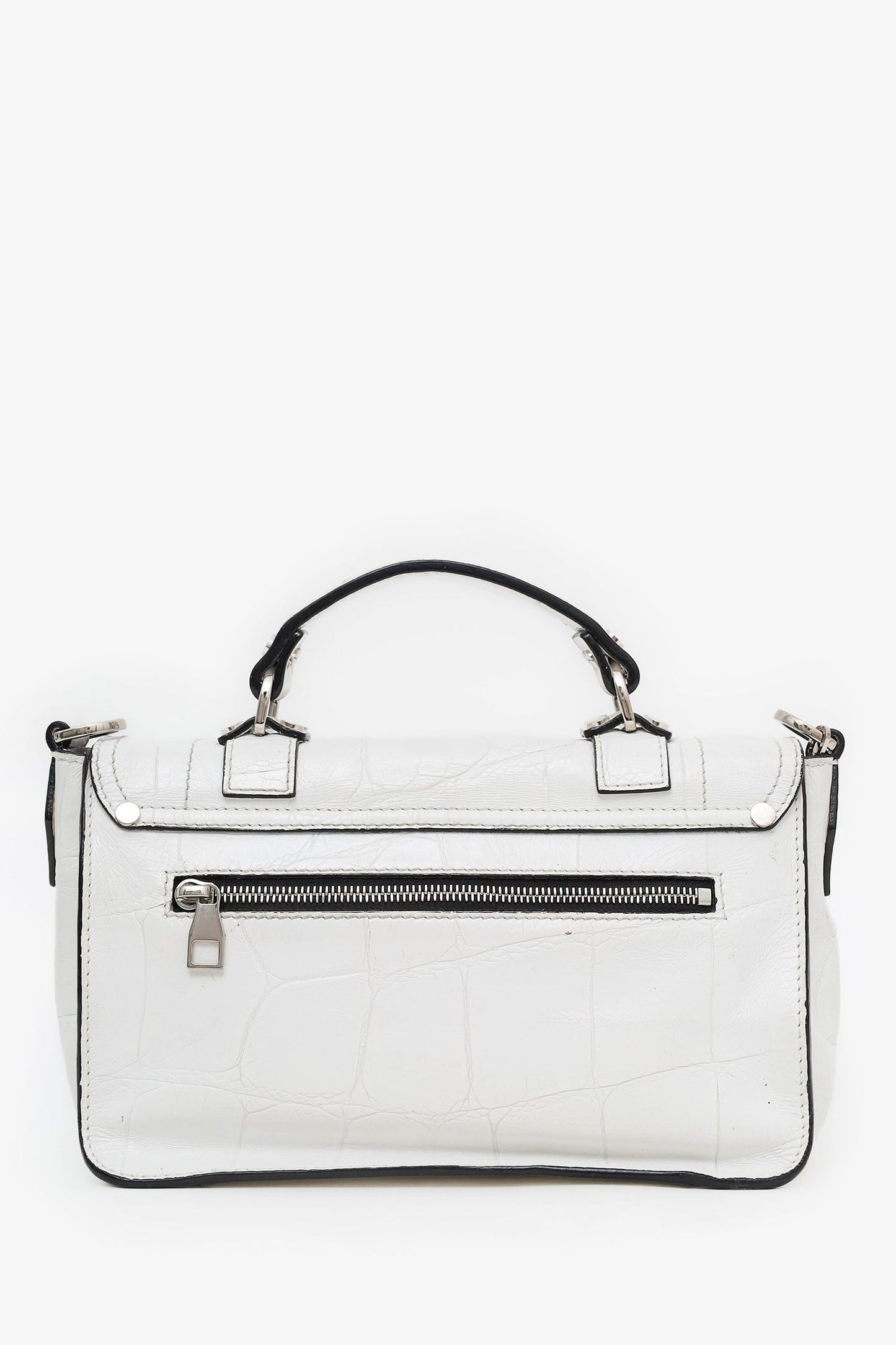 Proenza Schouler White Leather Top Handle Bag With Strap
