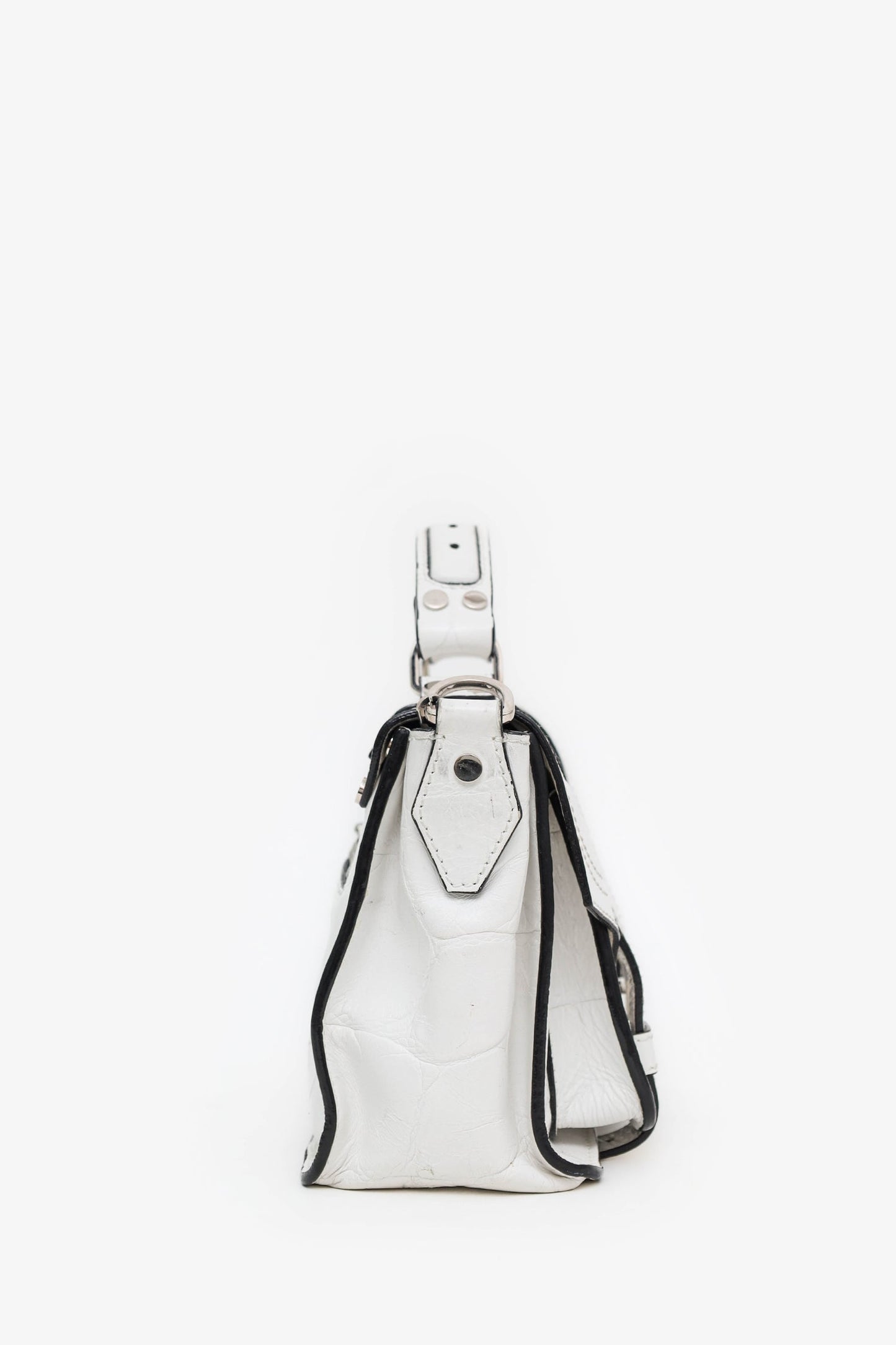 Proenza Schouler White Leather Top Handle Bag With Strap