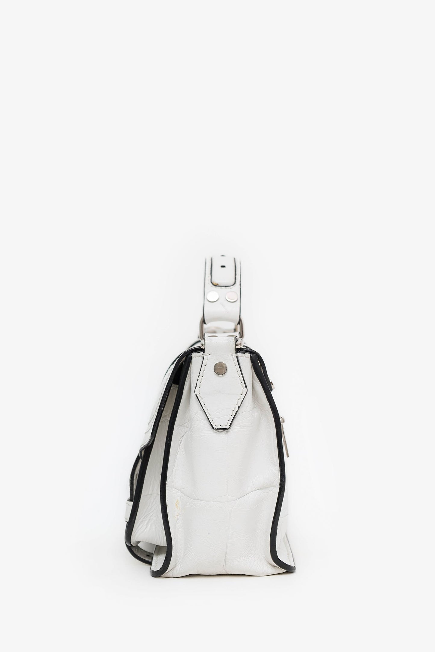 Proenza Schouler White Leather Top Handle Bag With Strap