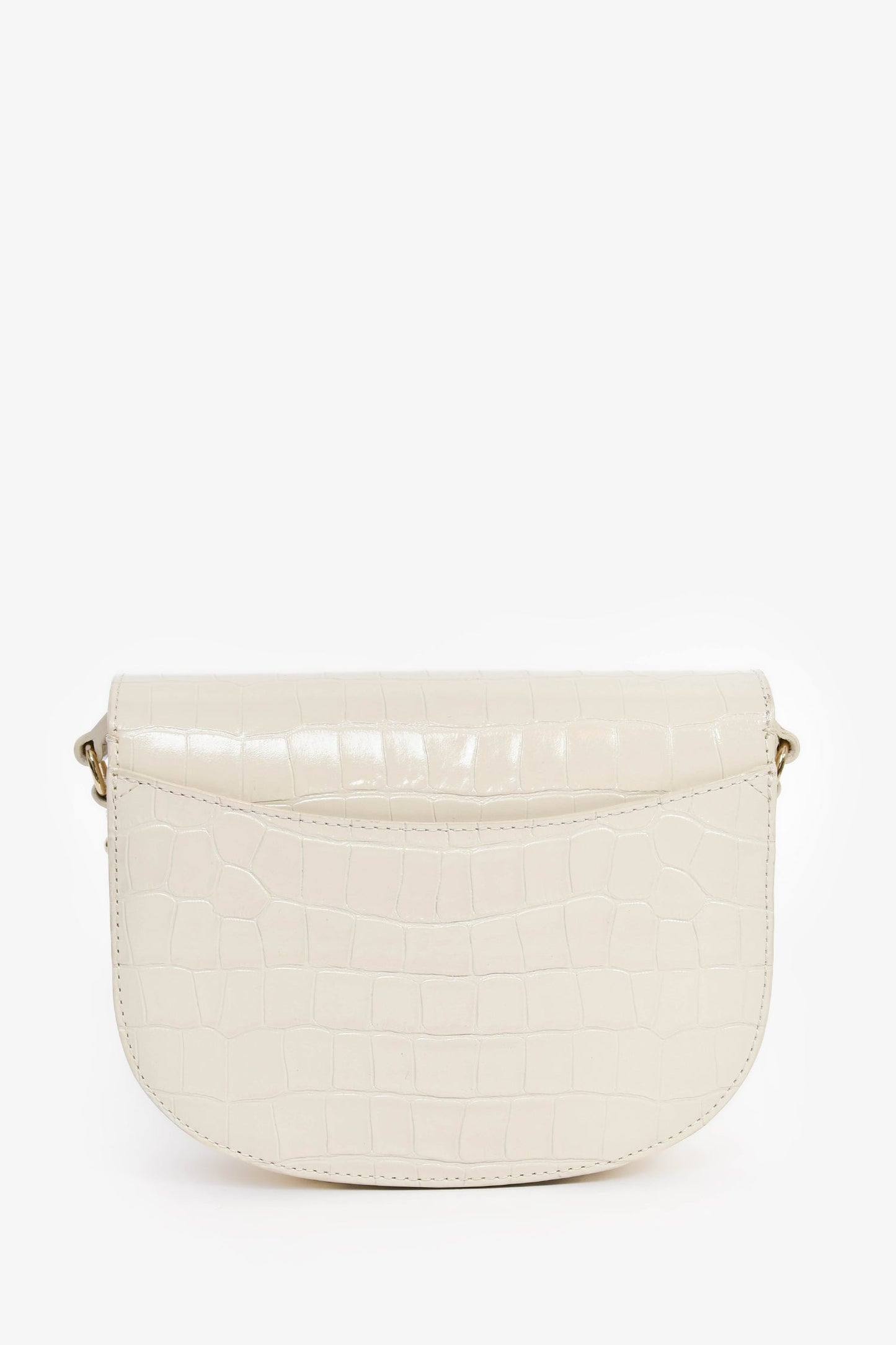 Sezane White Croc Embossed 'Claude' Crossbody Bag