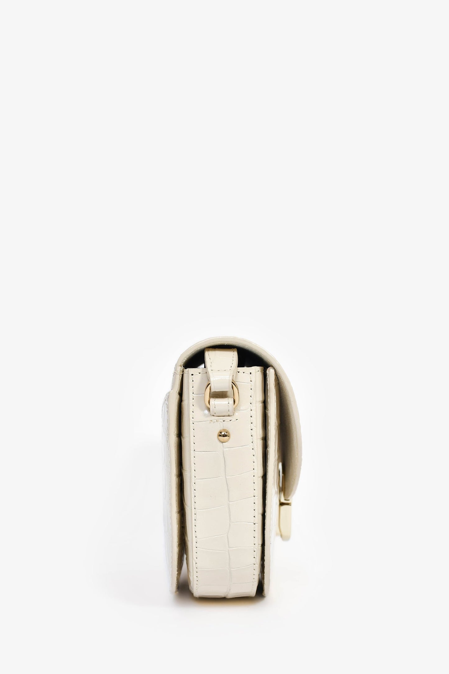Sezane White Croc Embossed 'Claude' Crossbody Bag
