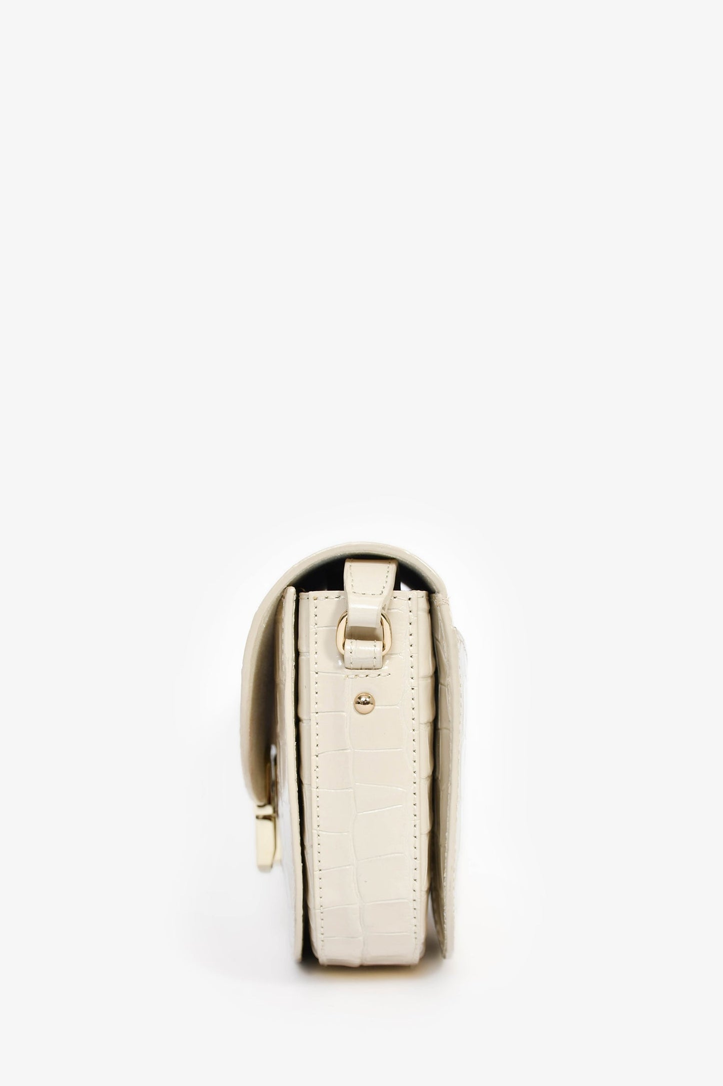 Sezane White Croc Embossed 'Claude' Crossbody Bag