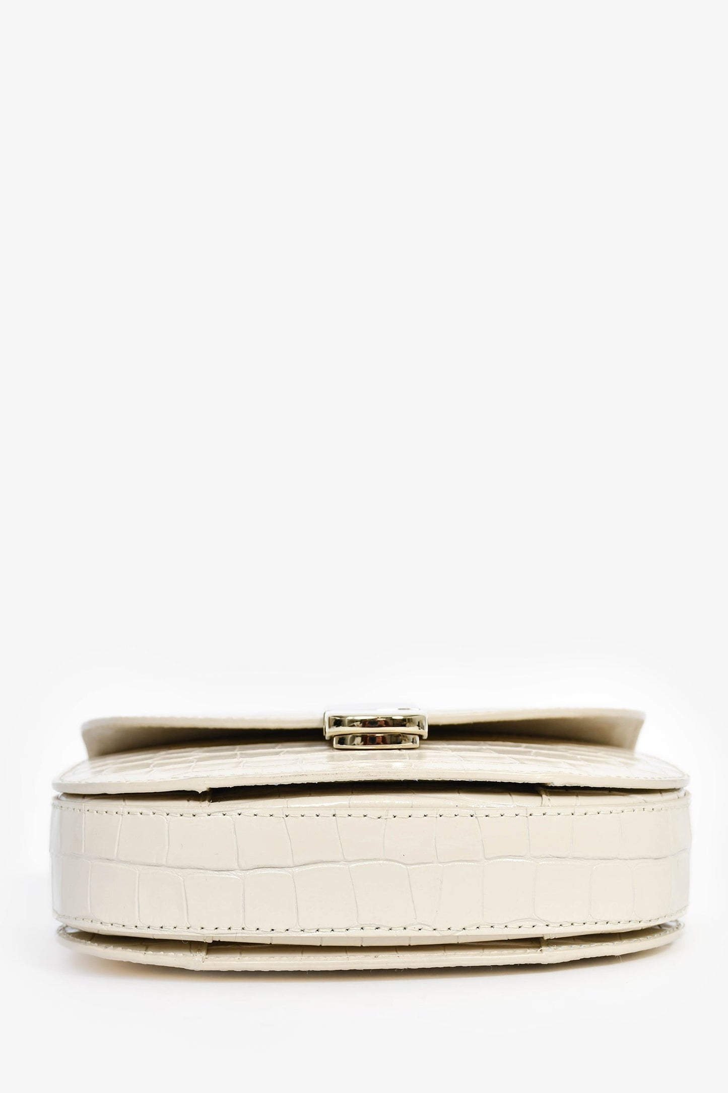 Sezane White Croc Embossed 'Claude' Crossbody Bag