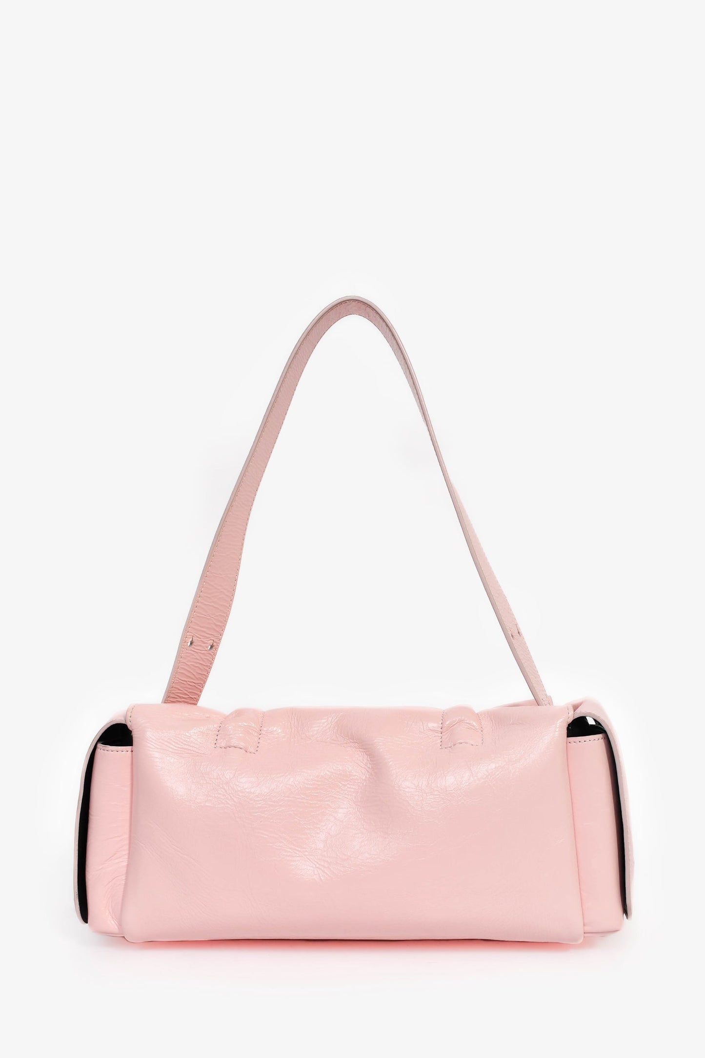 Acne Studios Pink Leather 'Multipocket Lux' Bow Detail Shoulder Bag