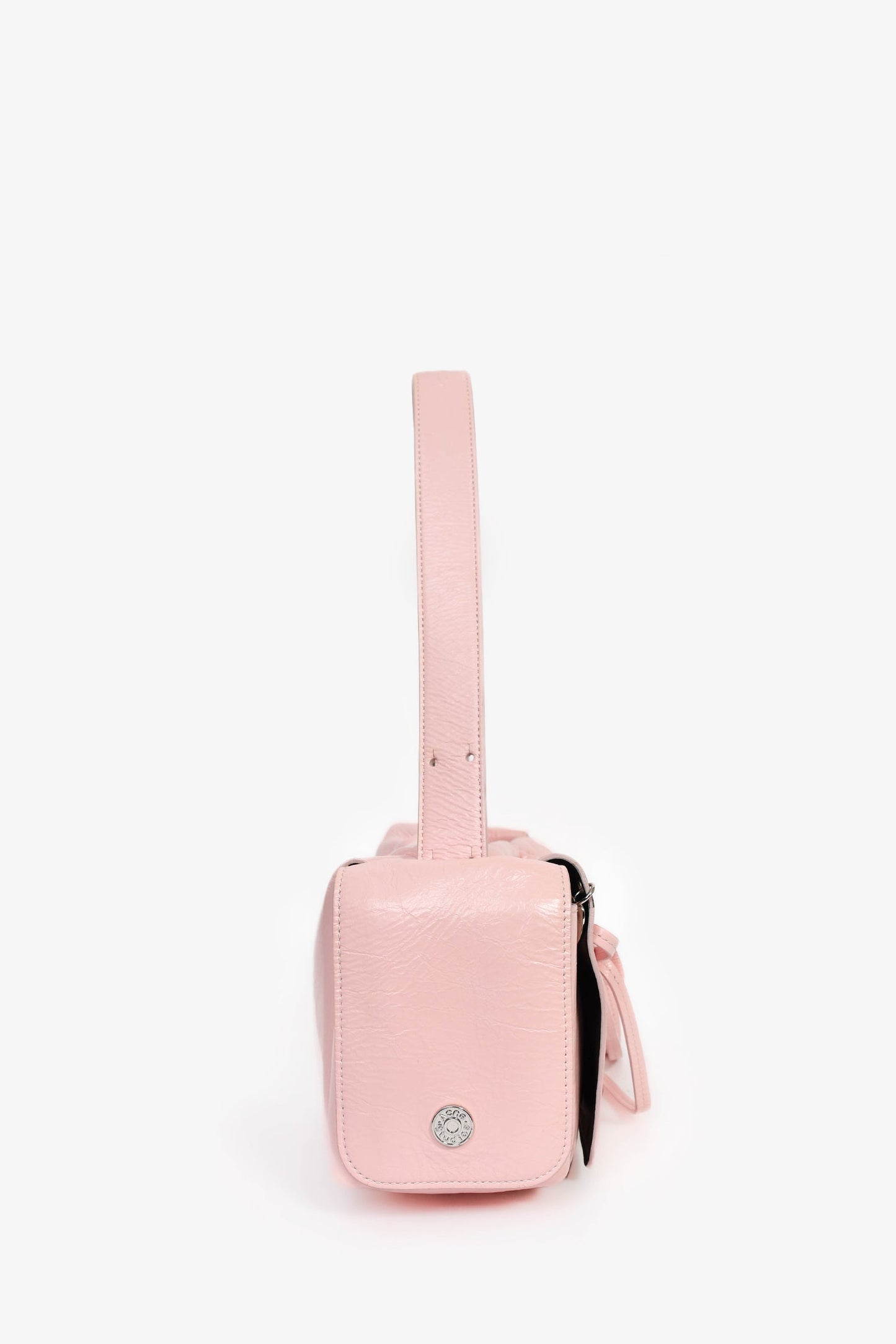 Acne Studios Pink Leather 'Multipocket Lux' Bow Detail Shoulder Bag