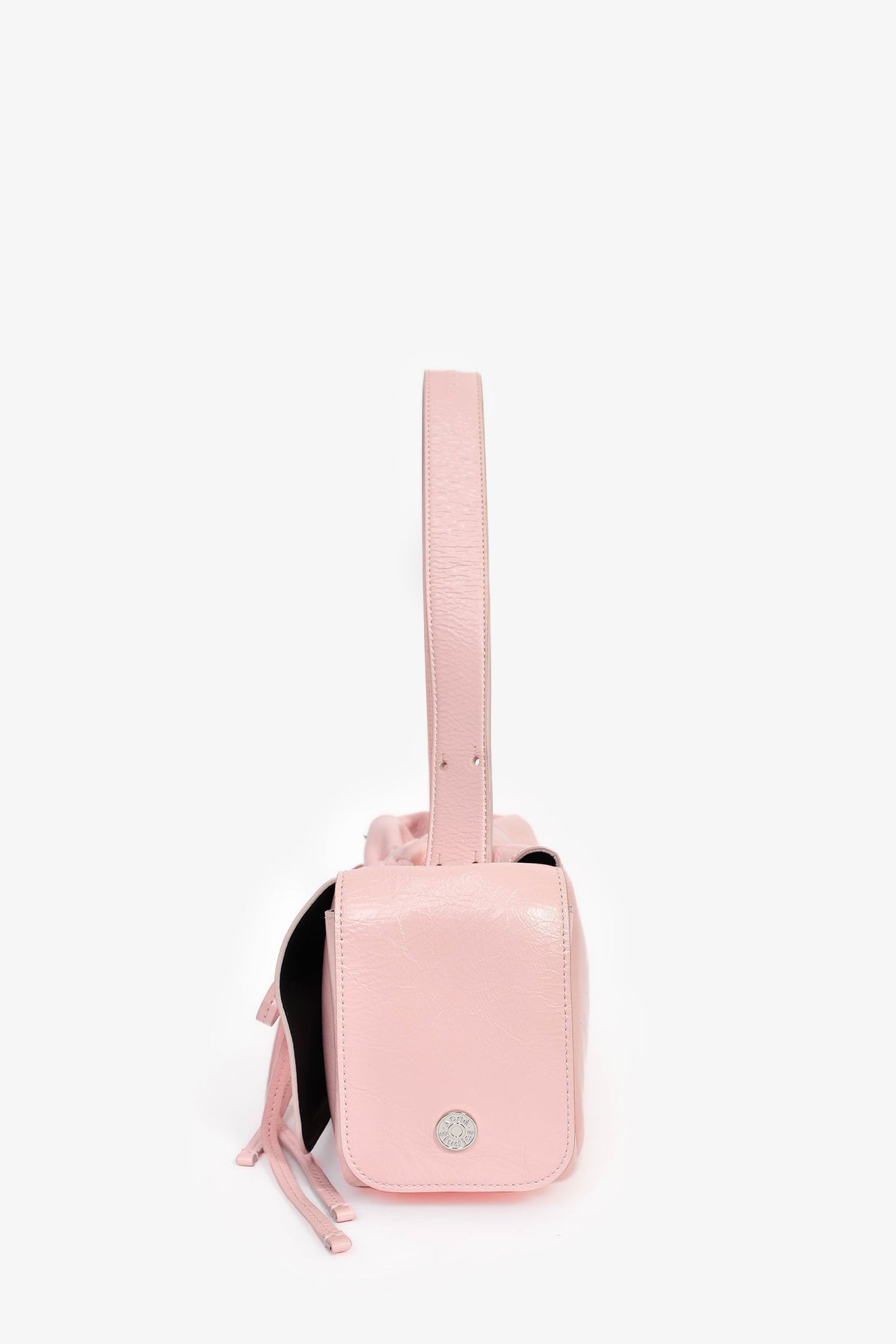 Acne Studios Pink Leather 'Multipocket Lux' Bow Detail Shoulder Bag