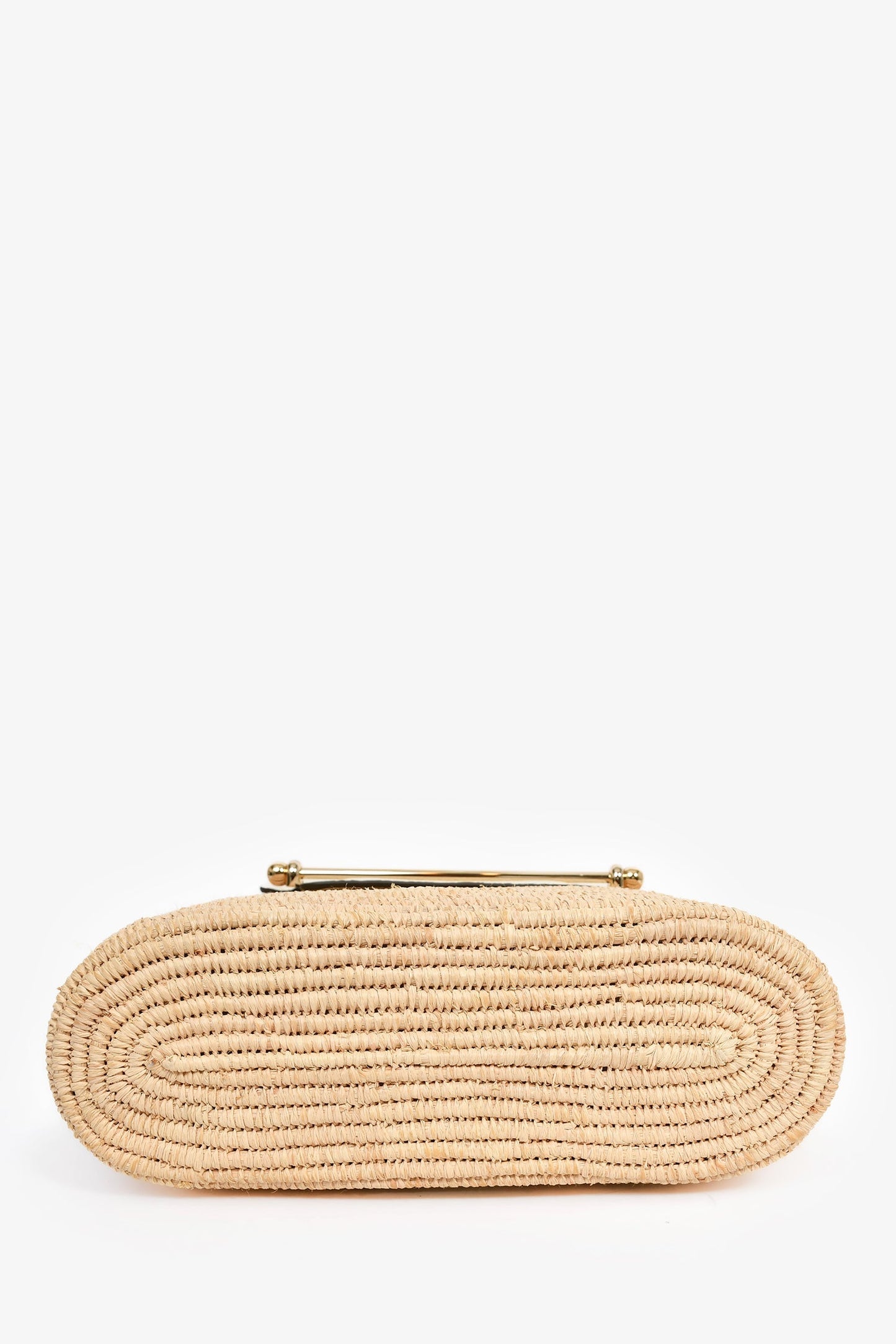 Strathberry Raffia/White Leather Small Basket Tote