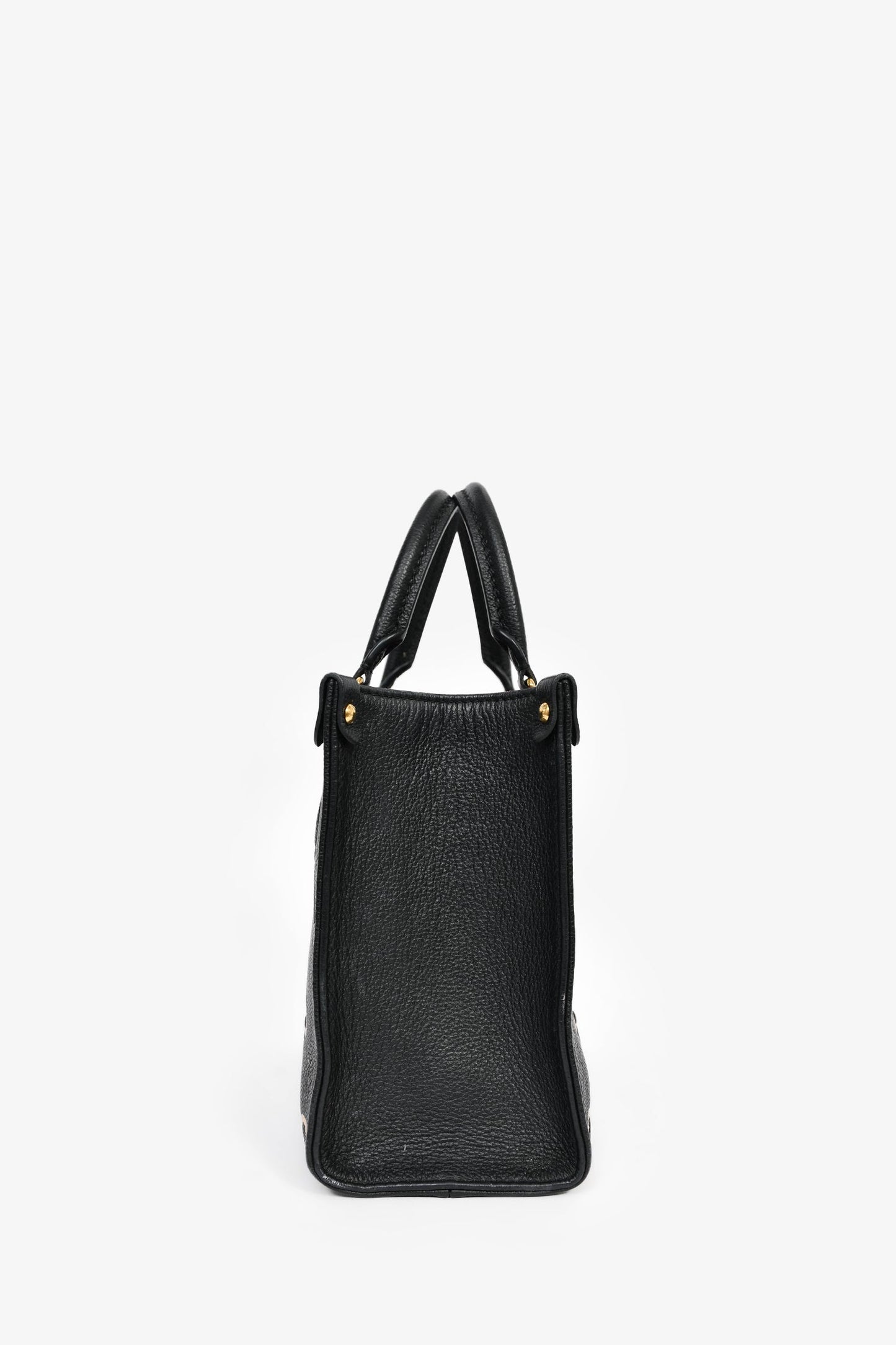 Louis Vuitton Black/Cream Monogram Bicolor Empreinte Leather 'On The Go' PM Bag With Strap