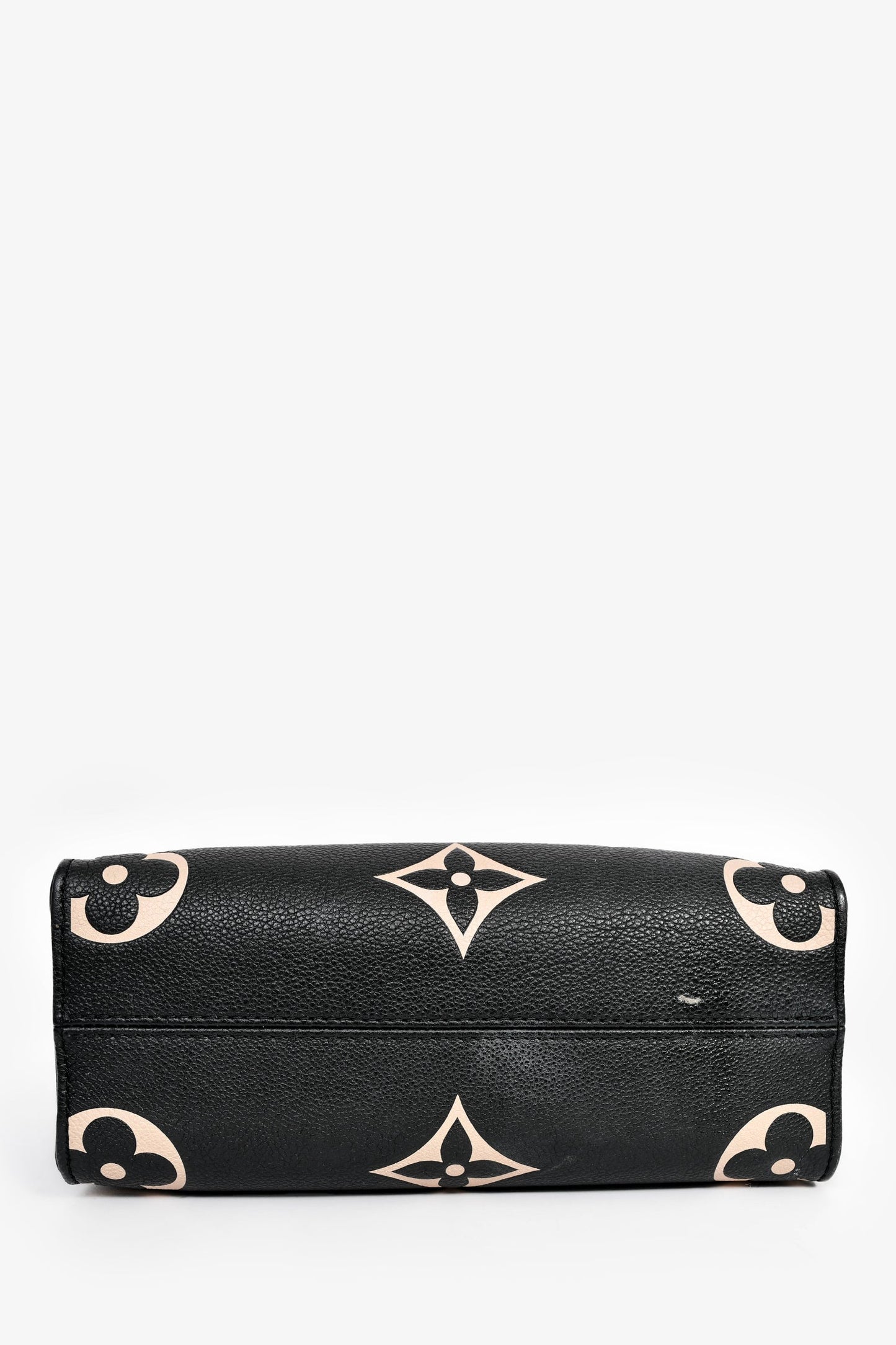 Louis Vuitton Black/Cream Monogram Bicolor Empreinte Leather 'On The Go' PM Bag With Strap