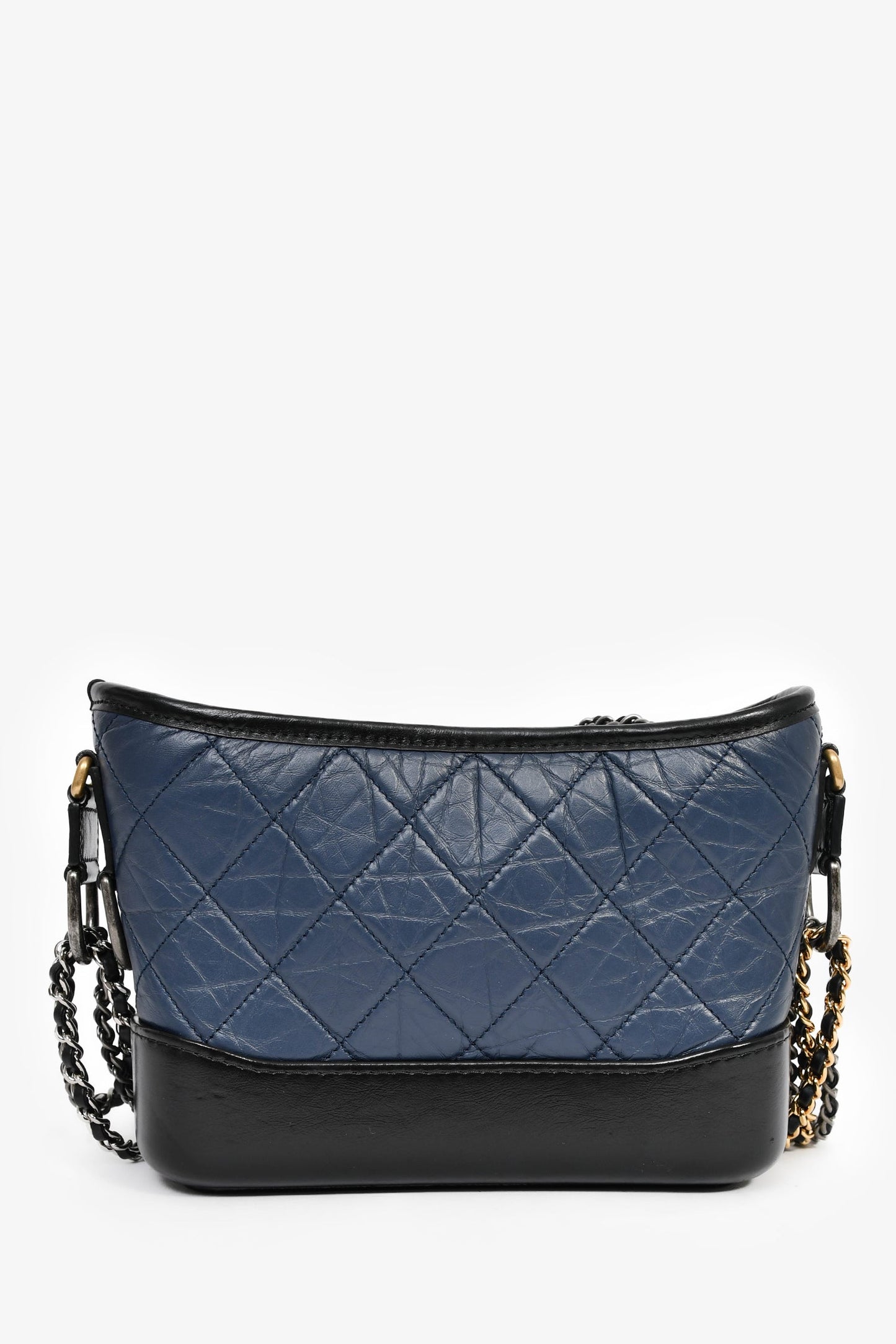 Chanel™ 2018/19 Navy Blue/Black Quilted Lambskin Small Gabrielle Bag