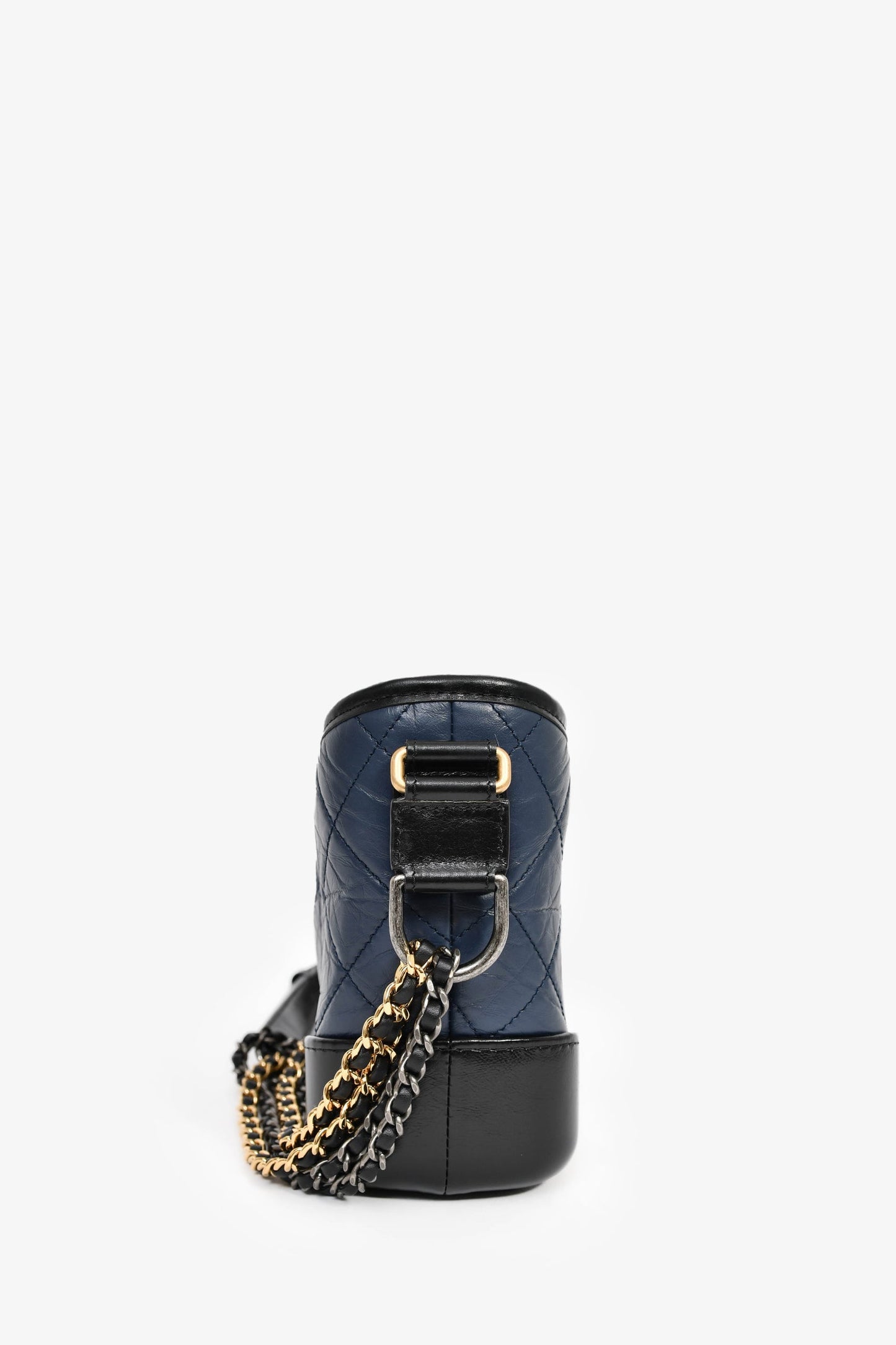 Chanel™ 2018/19 Navy Blue/Black Quilted Lambskin Small Gabrielle Bag