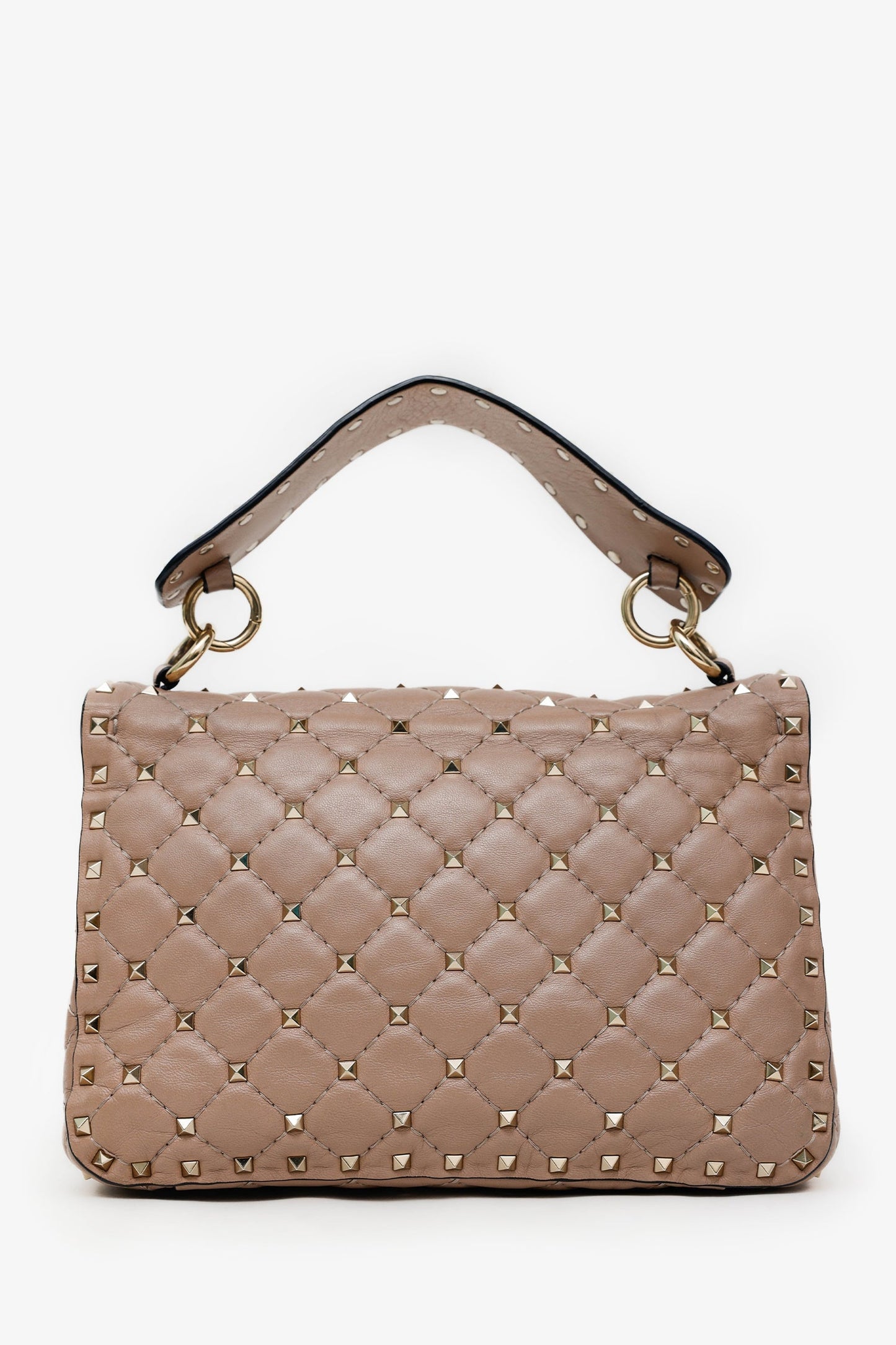 Valentino Garavani Blush Lambskin Medium Rockstud Spike Shoulder Bag