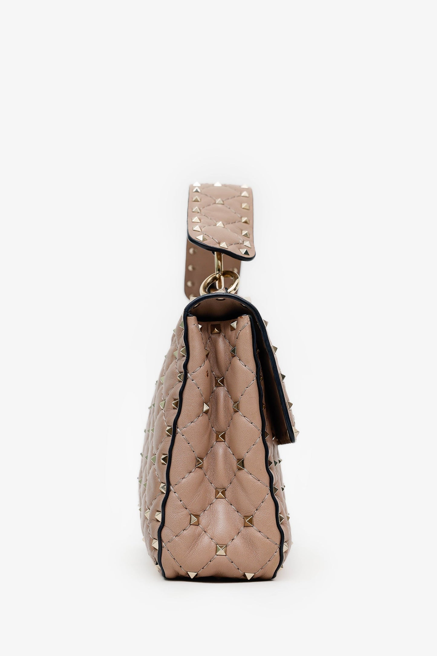 Valentino Garavani Blush Lambskin Medium Rockstud Spike Shoulder Bag