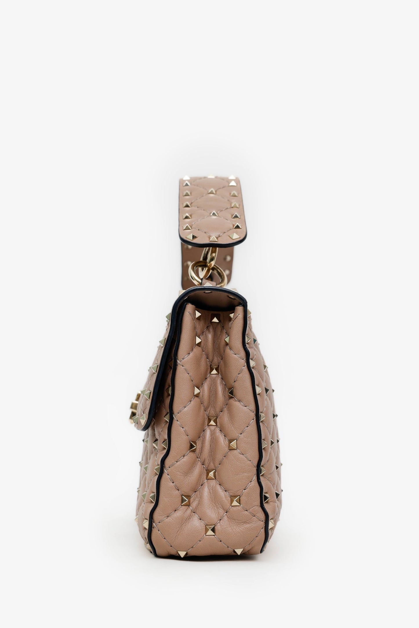 Valentino Garavani Blush Lambskin Medium Rockstud Spike Shoulder Bag