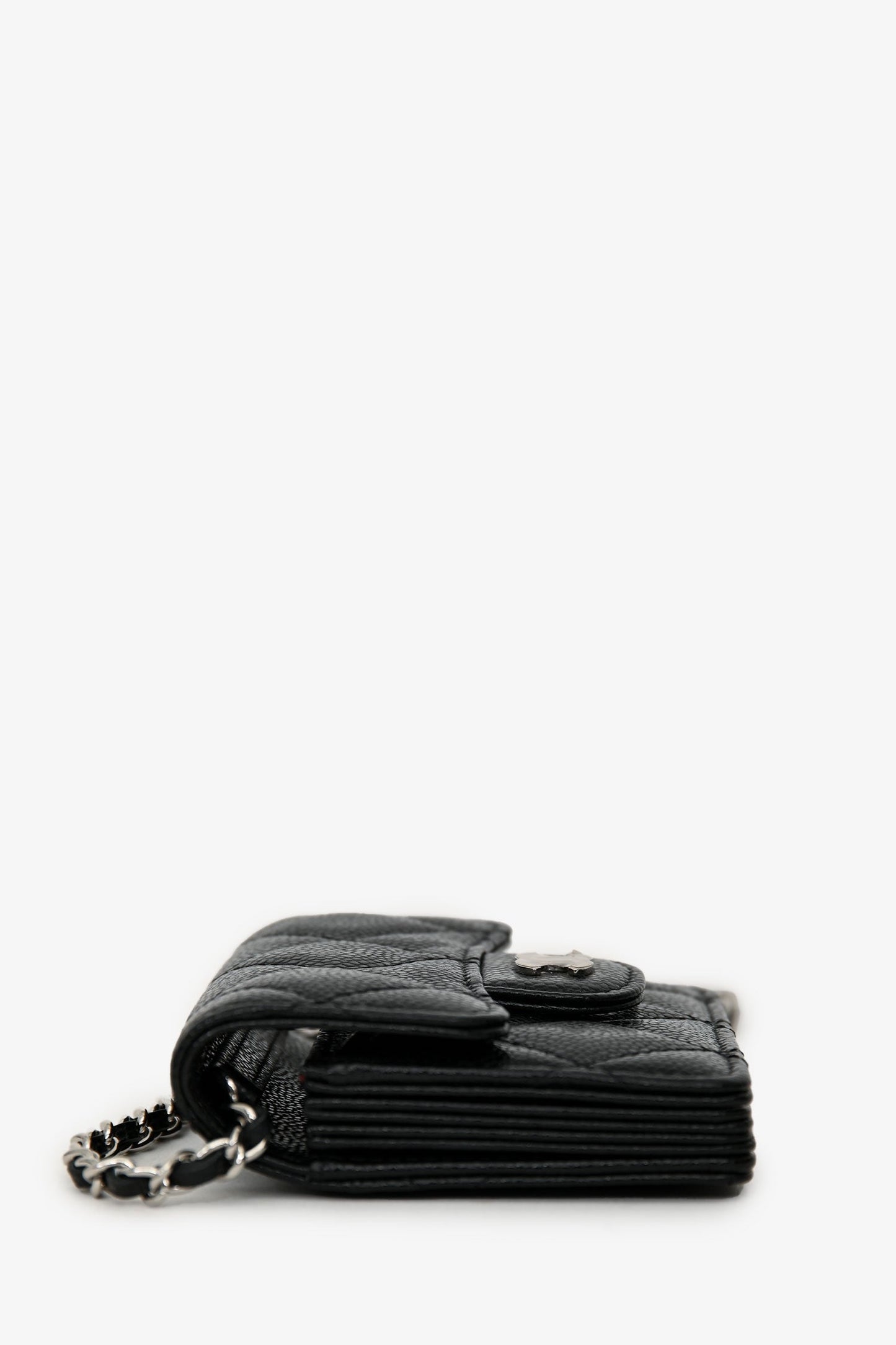 Chanel™ 2019-2020 Black Caviar Leather Cardholder On Chain
