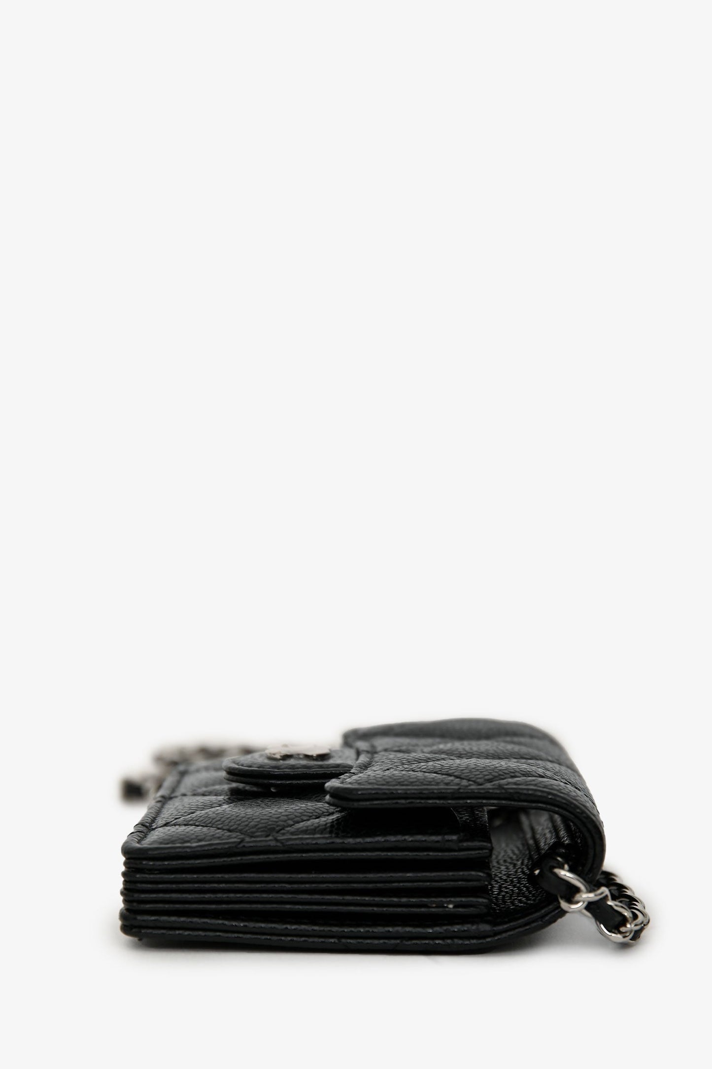 Chanel™ 2019-2020 Black Caviar Leather Cardholder On Chain
