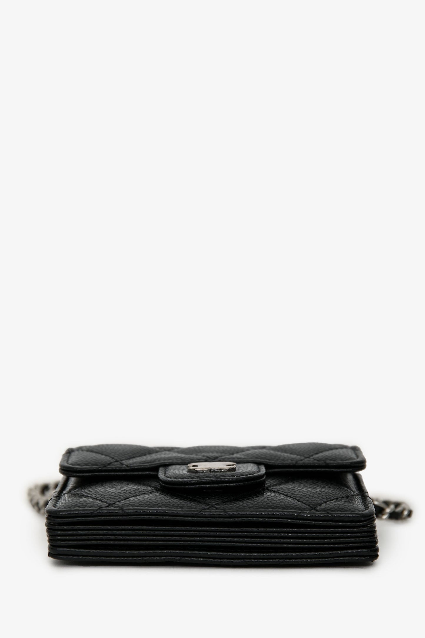 Chanel™ 2019-2020 Black Caviar Leather Cardholder On Chain