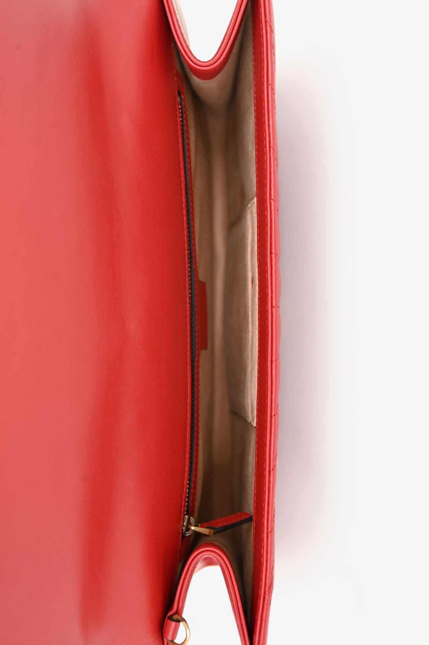 Gucci Red Leather Quilted Queen Margaret Clutch