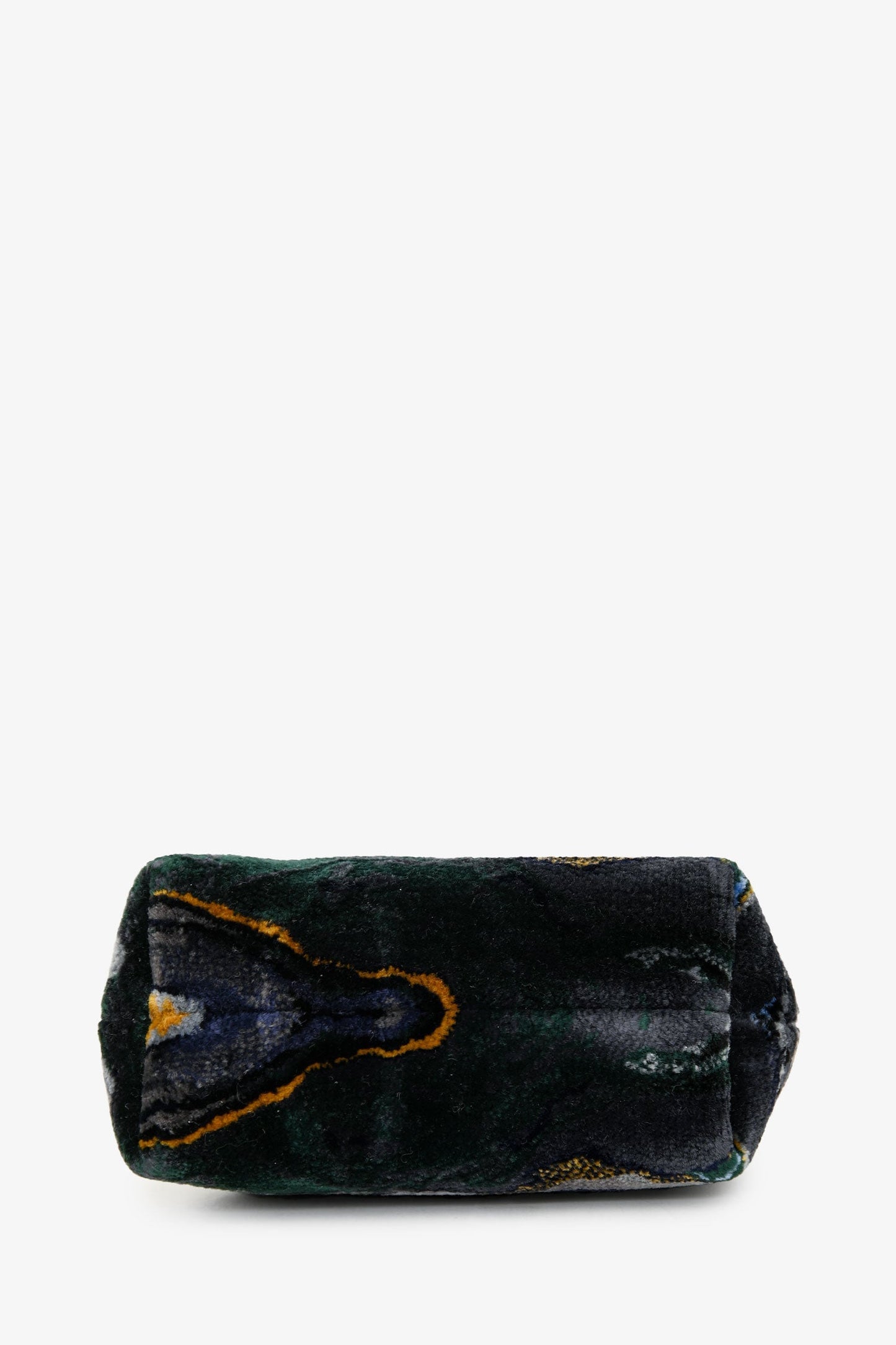 Fendi Navy Velvet Marble Patterned First Bag Charm With Chain