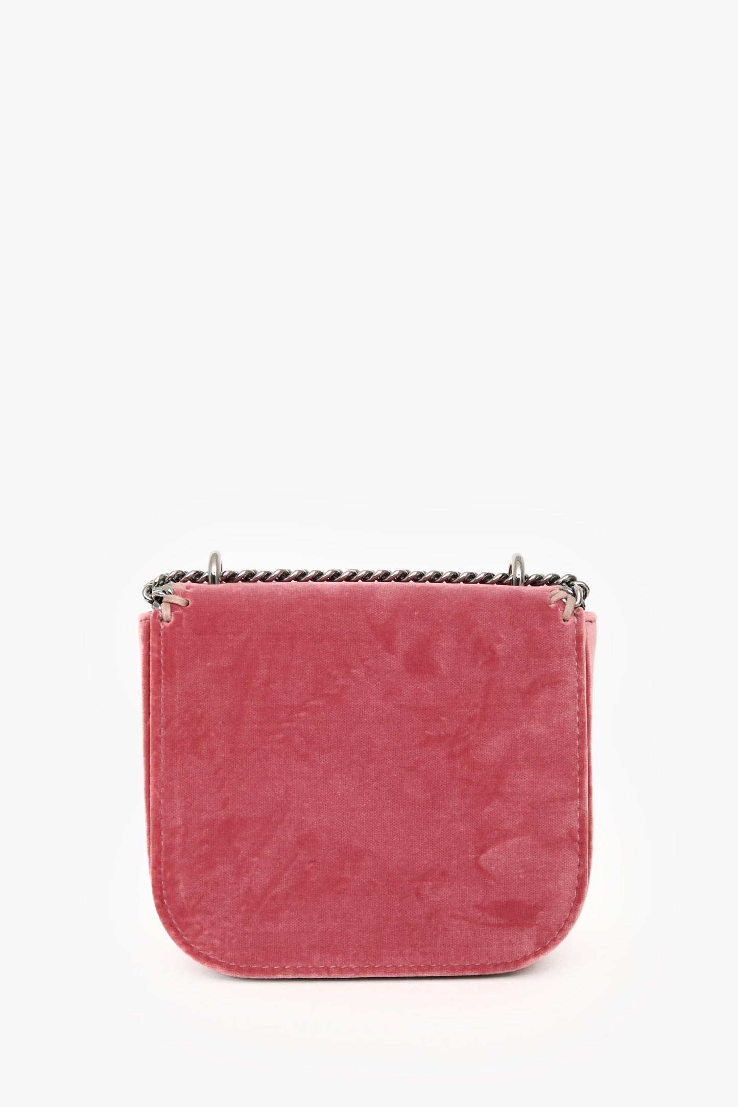 Stella McCartney Pink Vegan Suede Leather Chain Detail Crossbody
