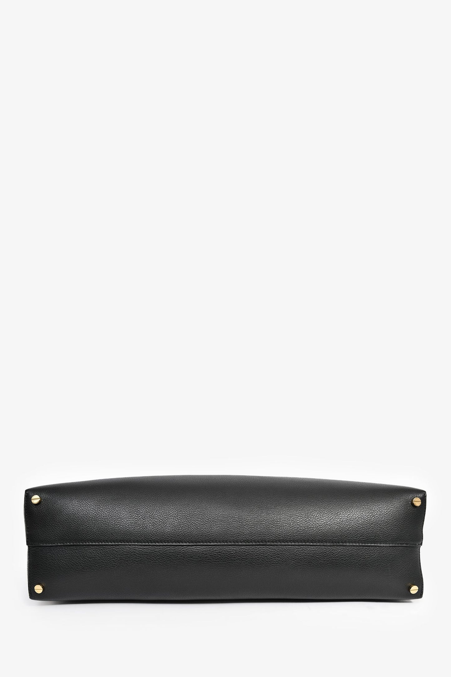 Toteme Black Leather Oversized Logo Shoulder Bag