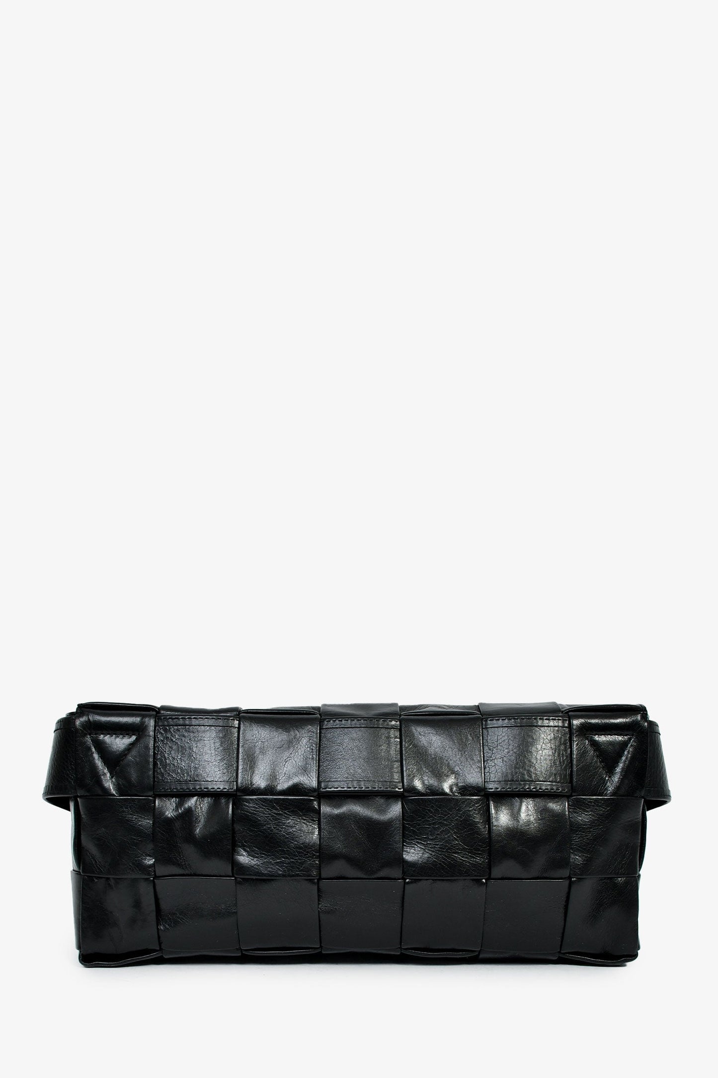 Bottega Veneta Black Leather Intrecciato 'The Stretch Cassette' Belt Bag With Zip Pouch