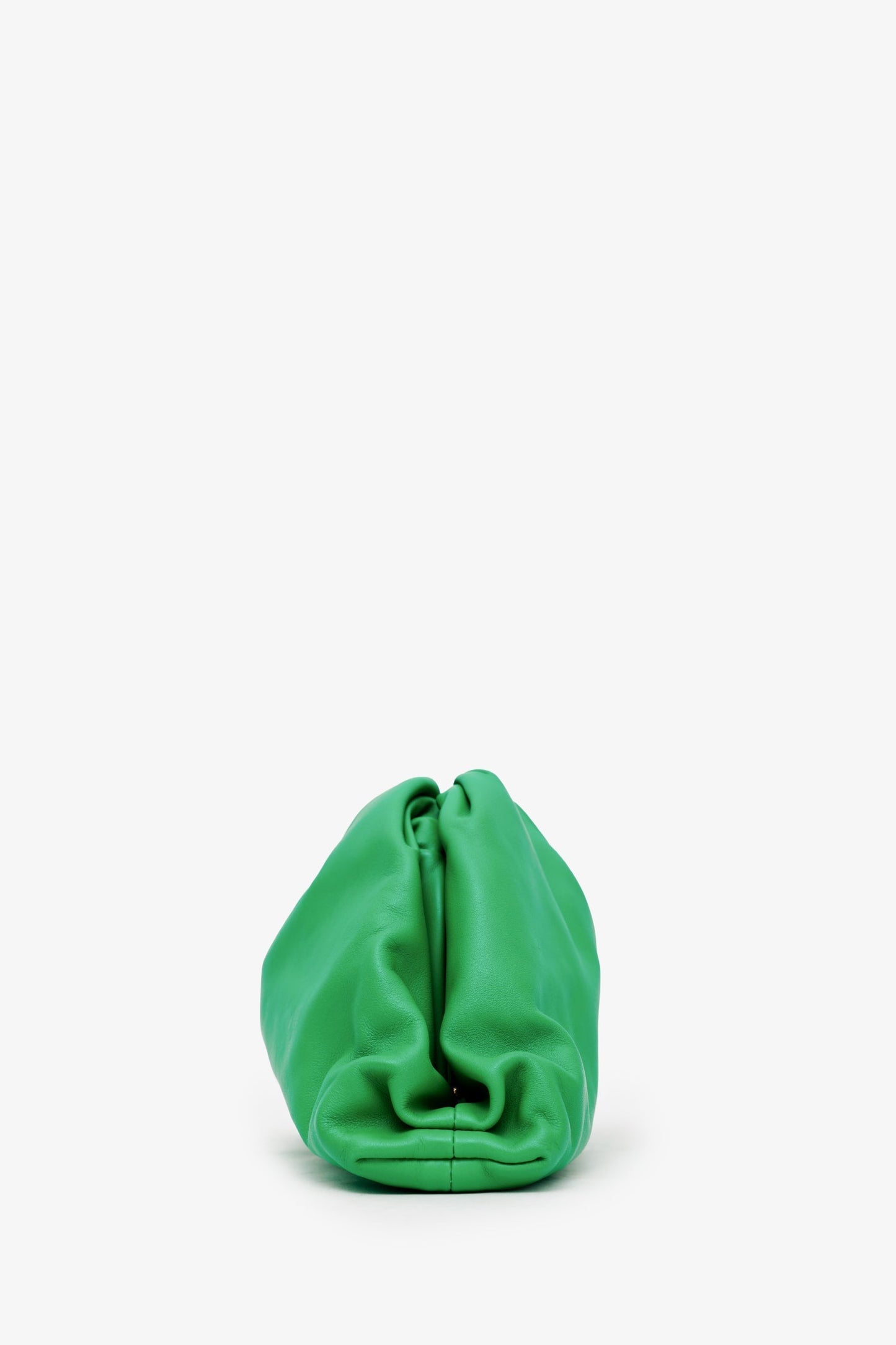 Bottega Veneta Emerald Green Leather Large Classic Pouch