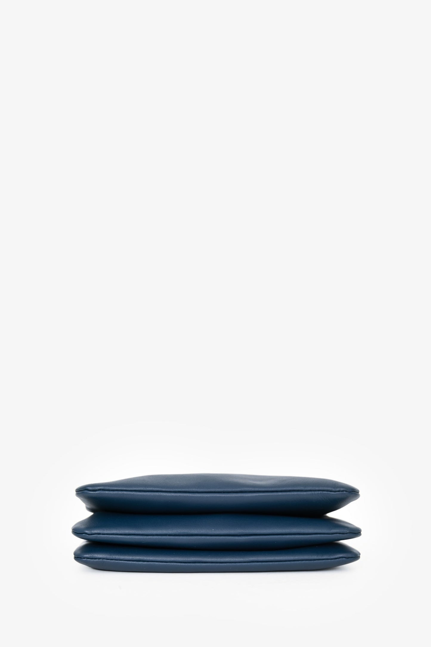 Celine 2018 Navy Blue Leather Small Trio Crossbody