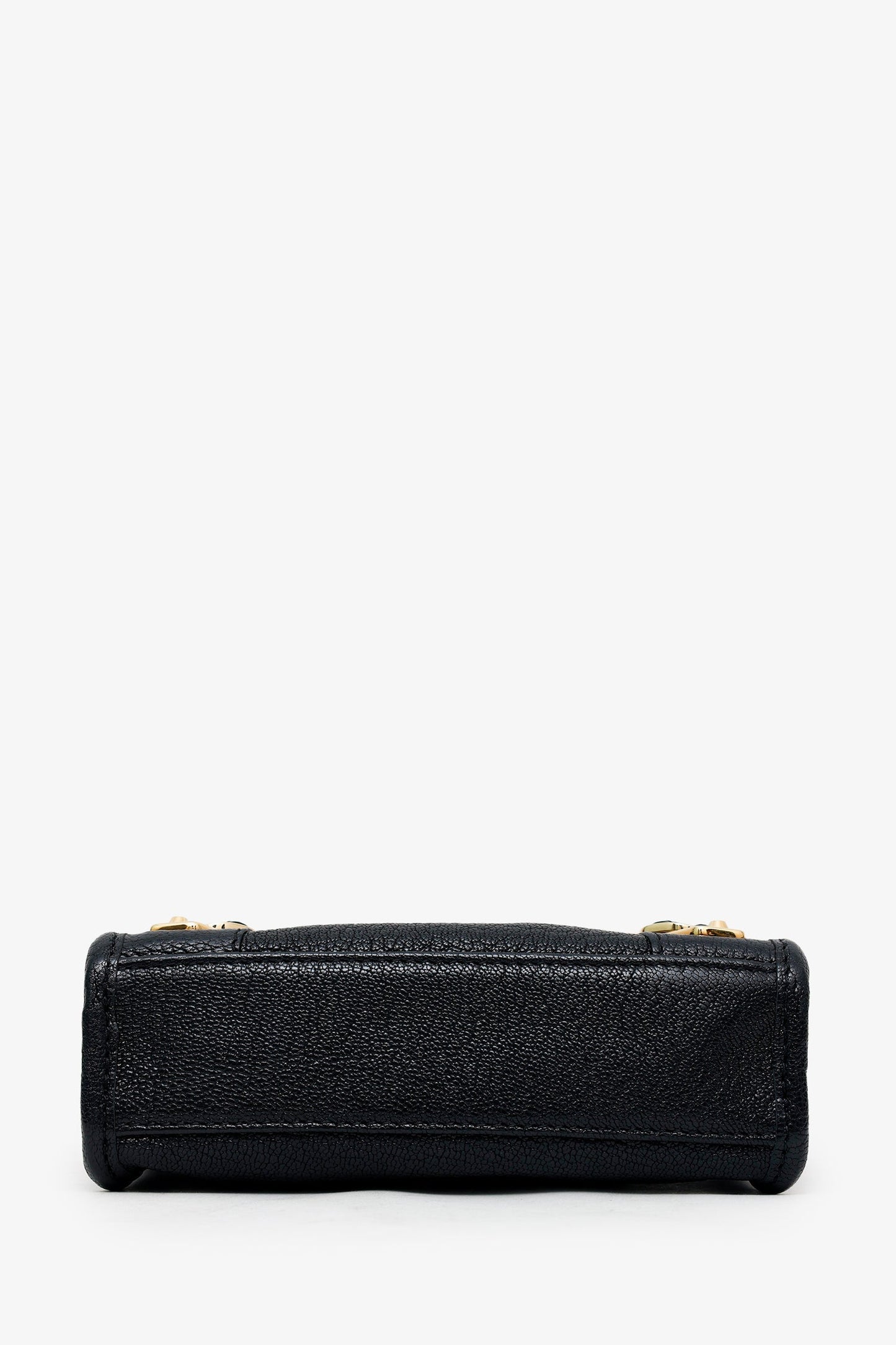 Balenciaga Black Leather Mini Edge City Bag GHW With Strap