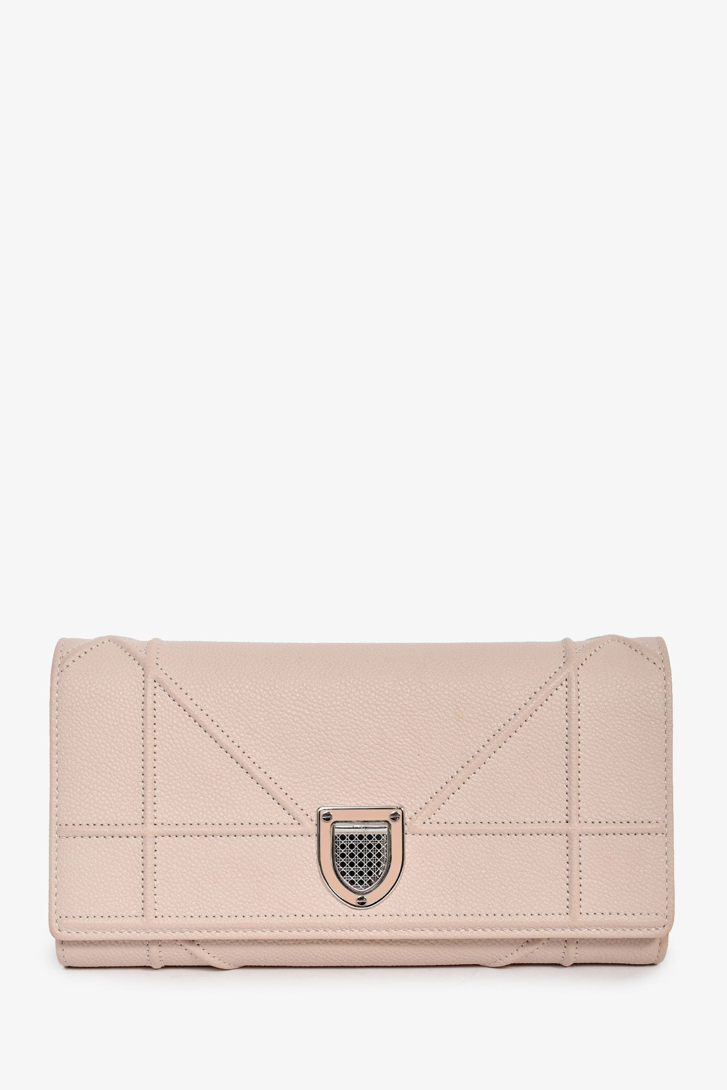 Christian Dior 2017 Blush Pink Leather Diorama Wallet On Chain