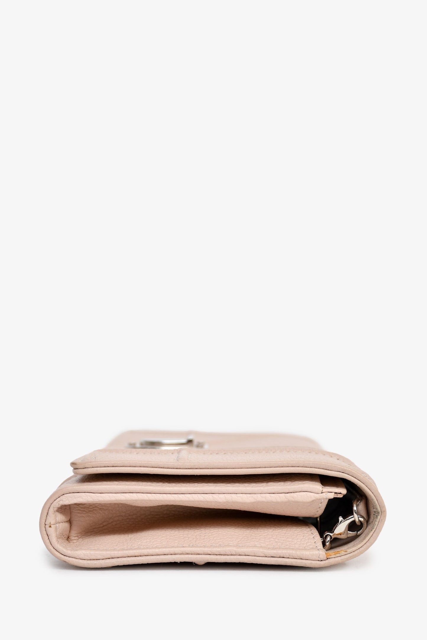Christian Dior 2017 Blush Pink Leather Diorama Wallet On Chain