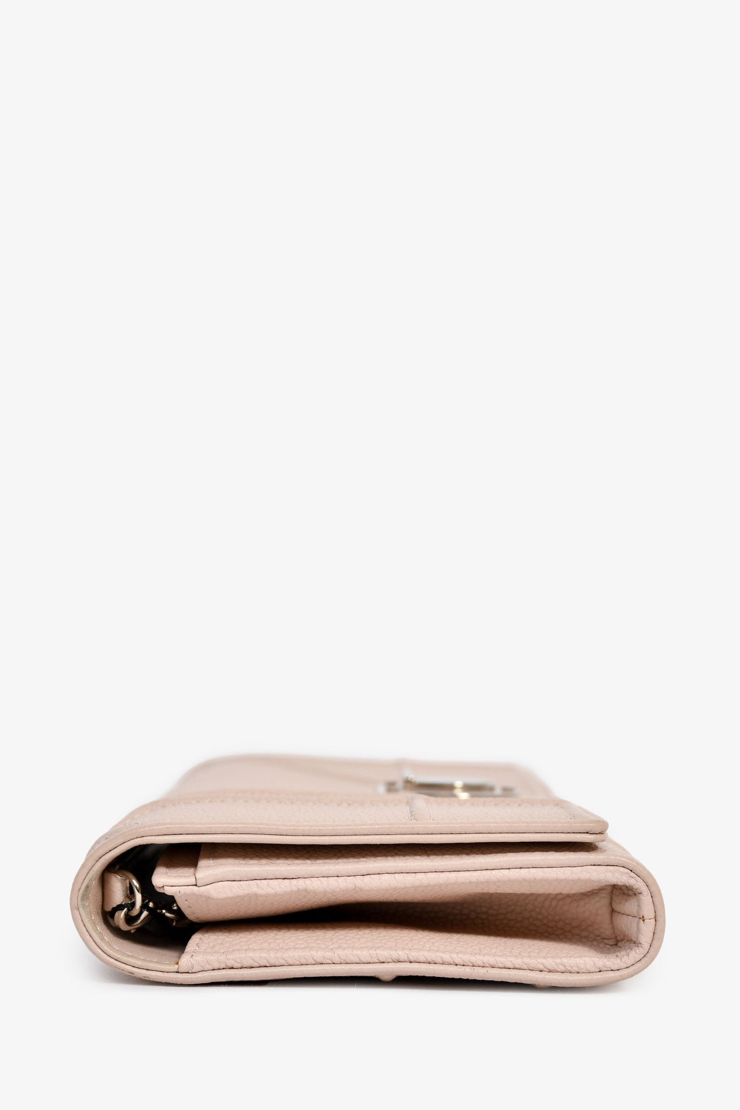 Christian Dior 2017 Blush Pink Leather Diorama Wallet On Chain