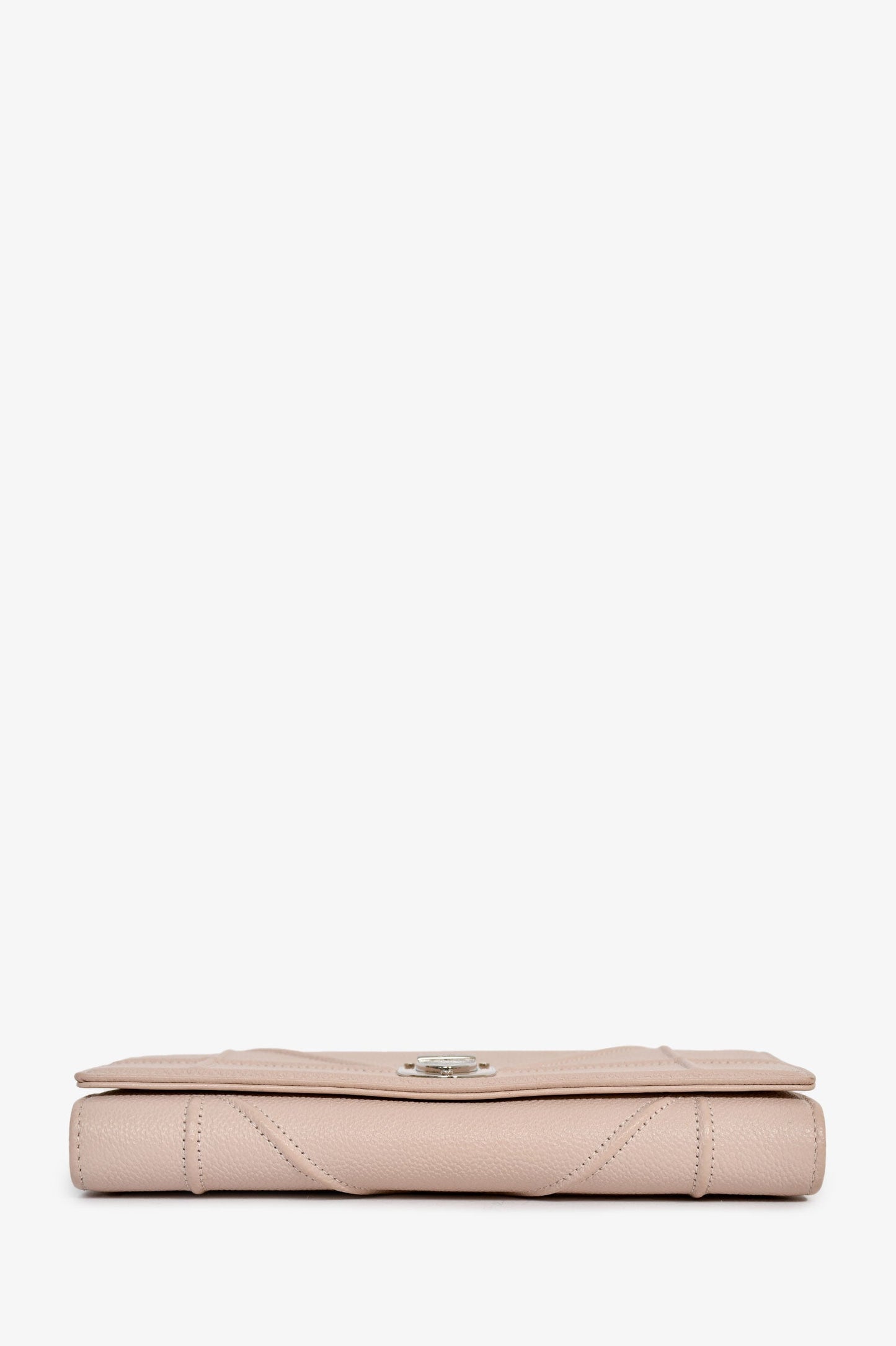 Christian Dior 2017 Blush Pink Leather Diorama Wallet On Chain