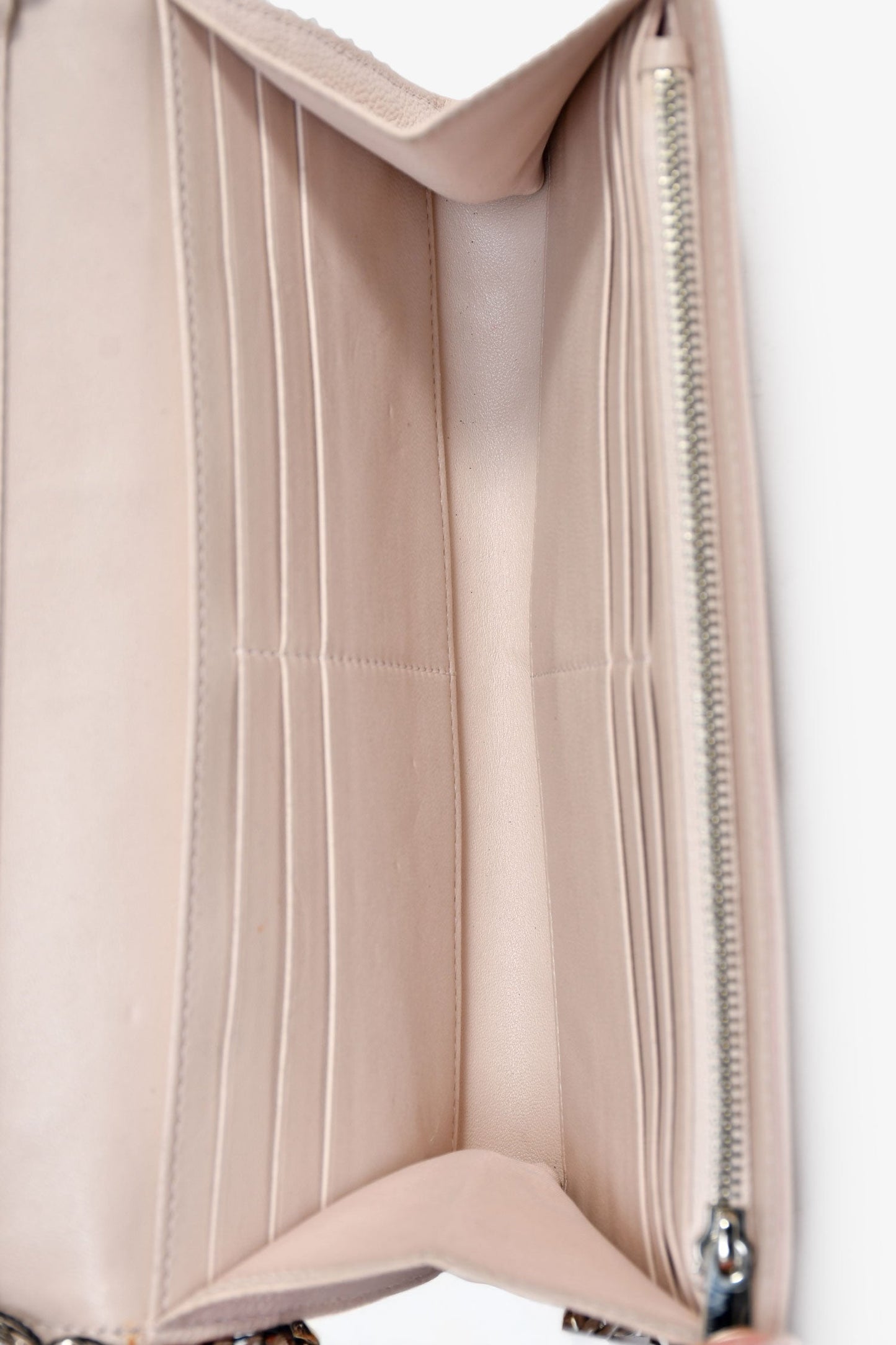 Christian Dior 2017 Blush Pink Leather Diorama Wallet On Chain