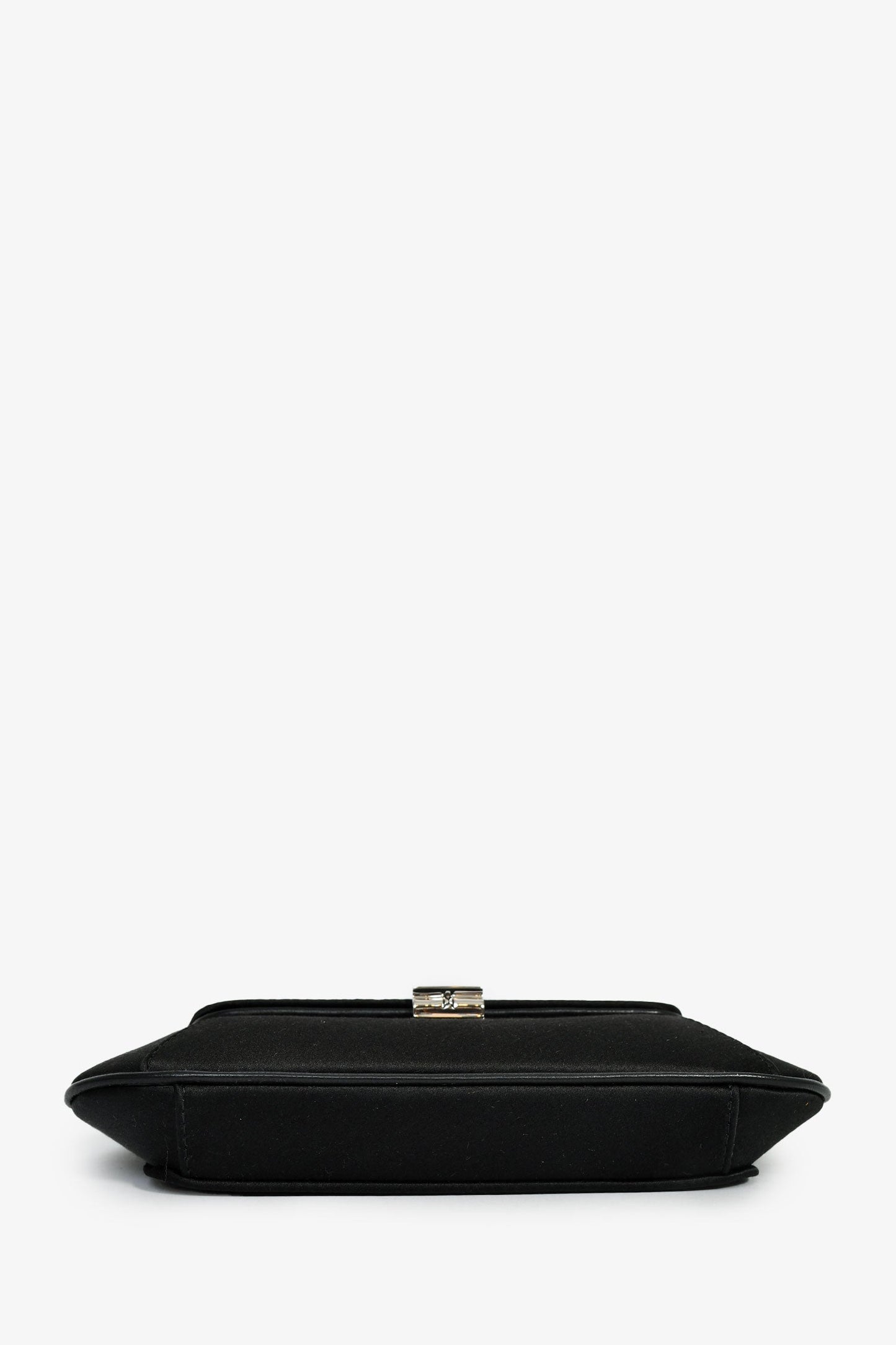 Amina Muaddi Black Satin 'Amina Mini' Shoulder Bag