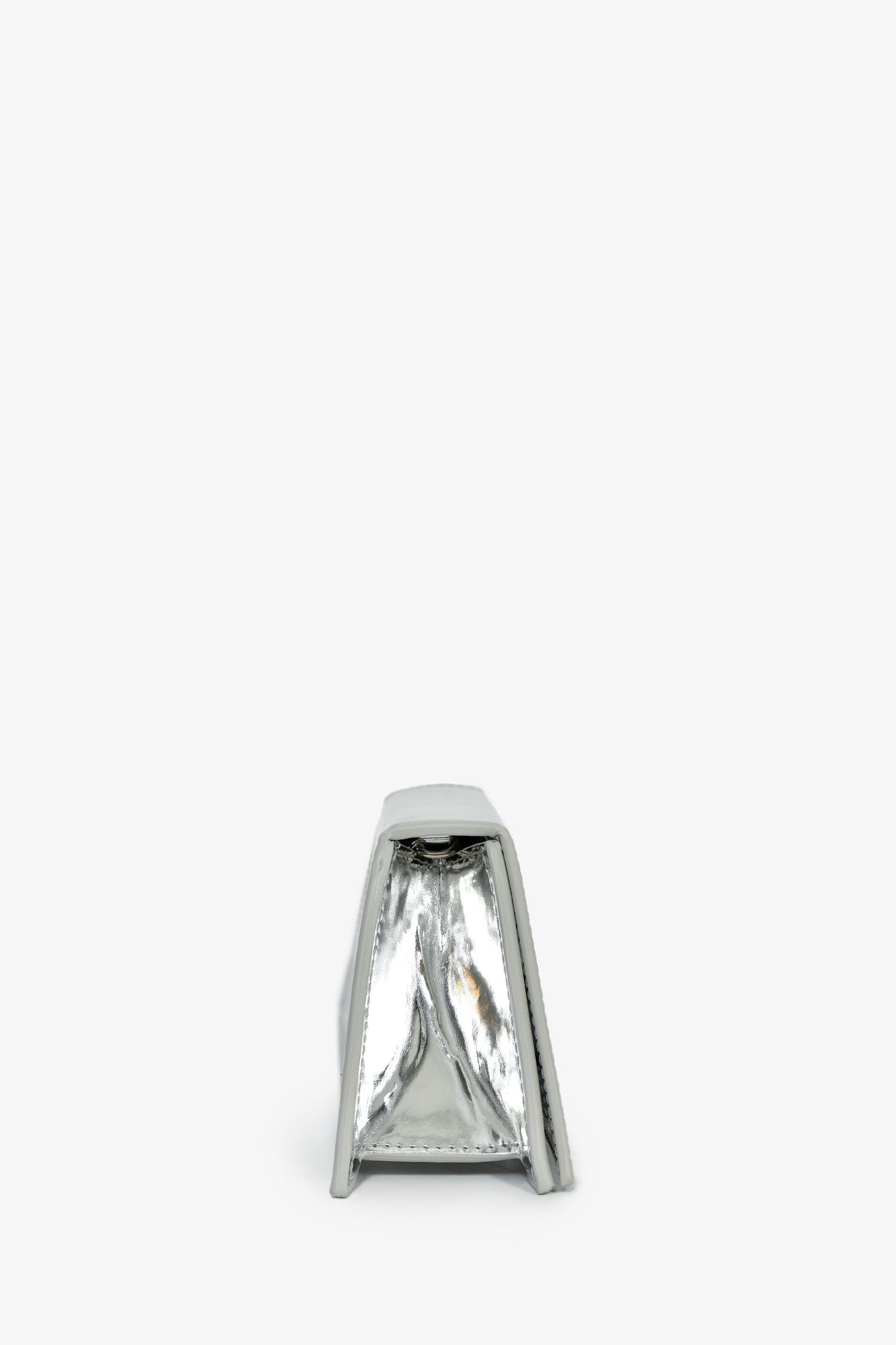 Amina Muaddi Mirror Silver Super Amini Yigit Metallic Chain Shoulder Bag