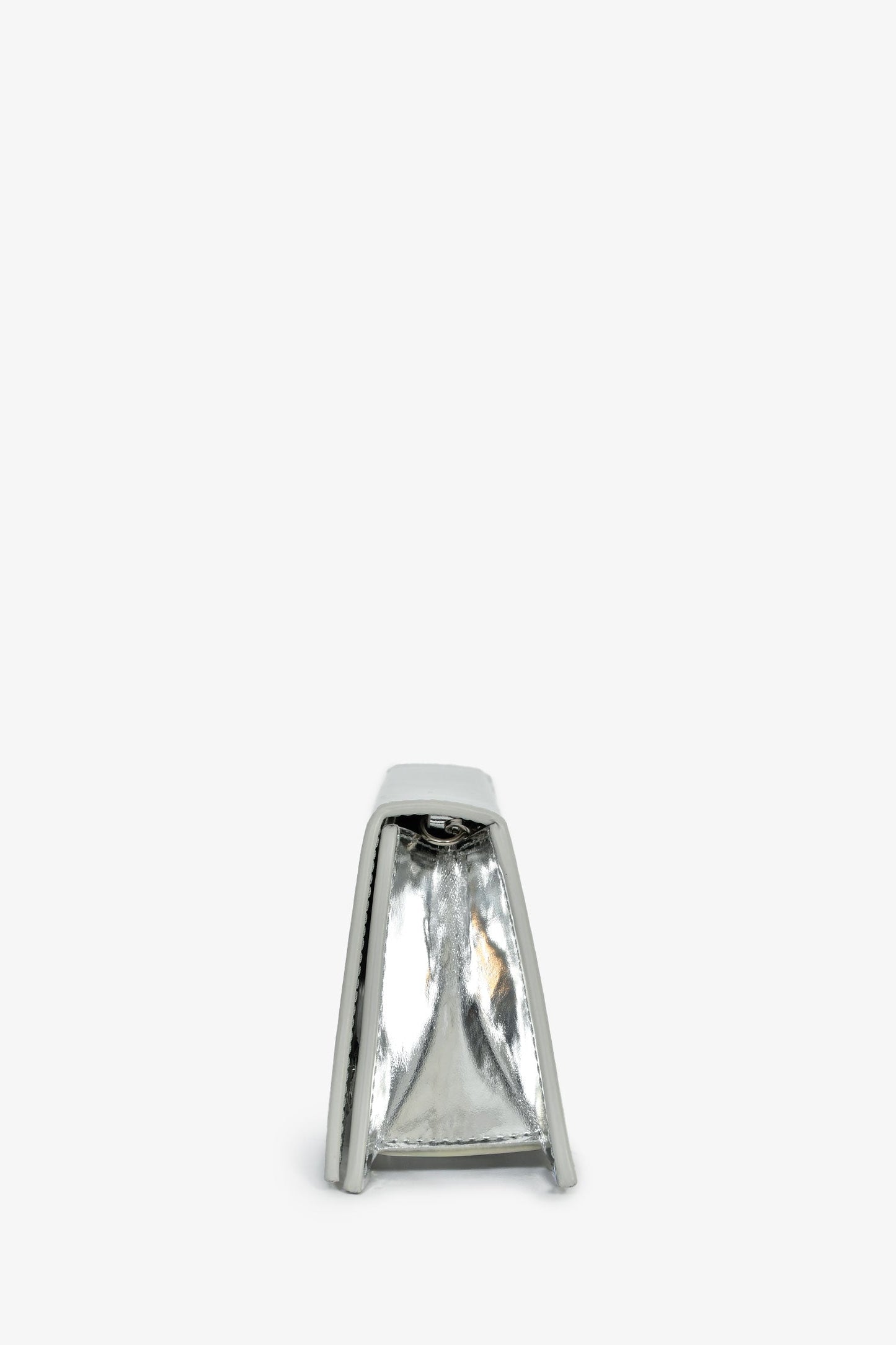 Amina Muaddi Mirror Silver Super Amini Yigit Metallic Chain Shoulder Bag