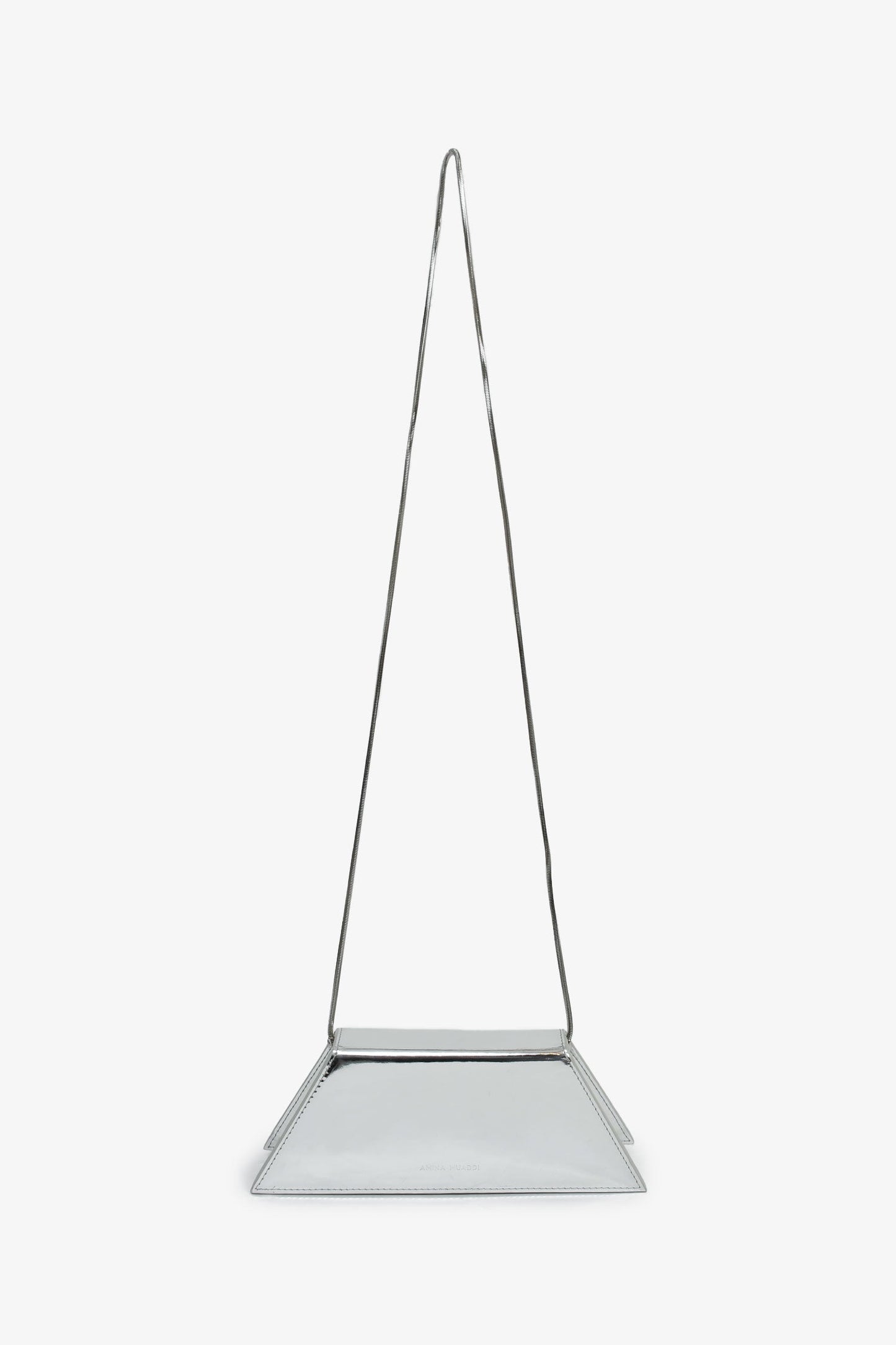 Amina Muaddi Mirror Silver Super Amini Yigit Metallic Chain Shoulder Bag