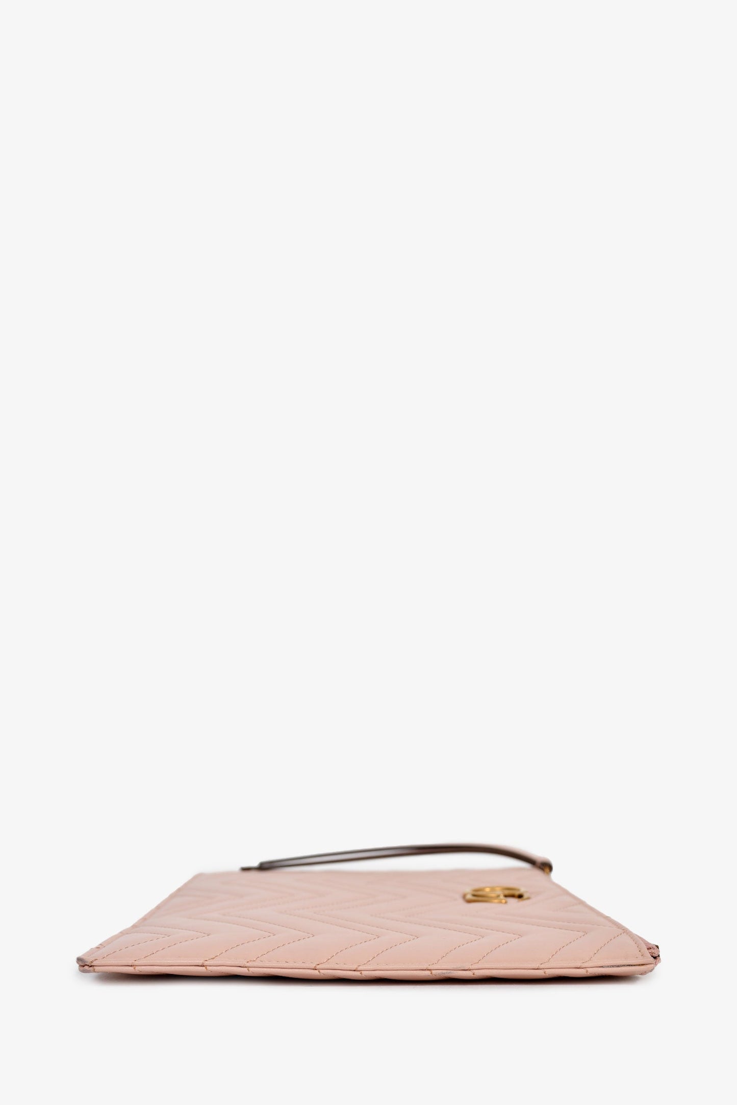 Gucci Pink Leather Marmont GG Zip Pouch