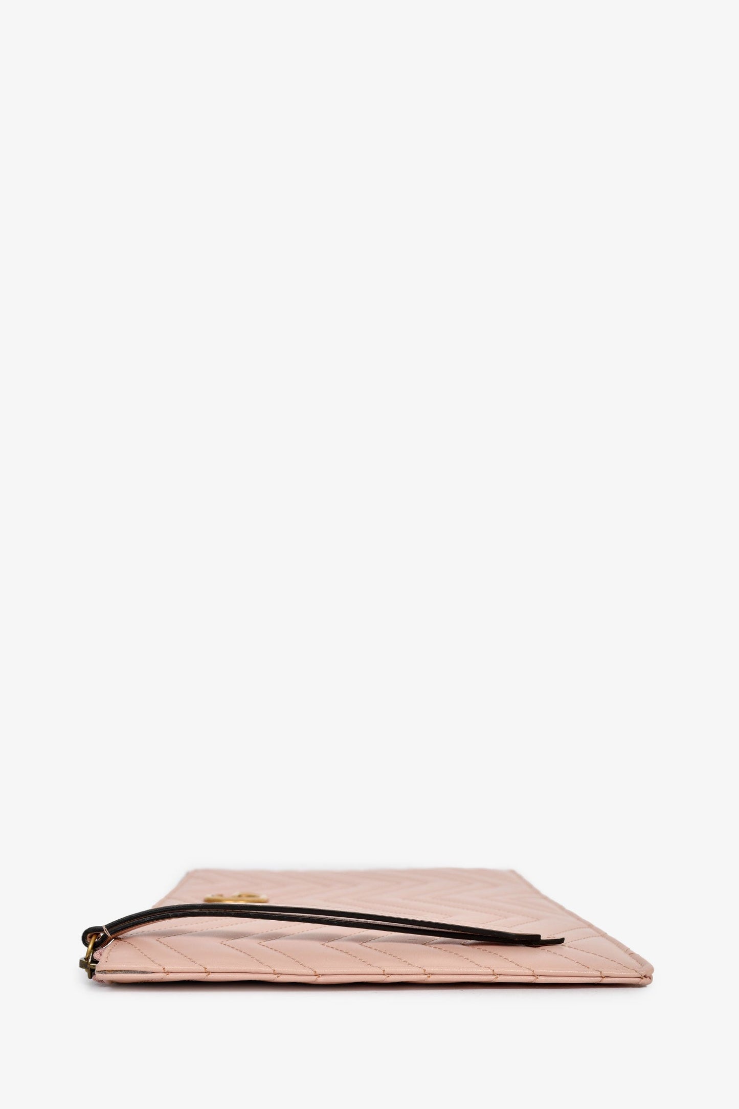Gucci Pink Leather Marmont GG Zip Pouch