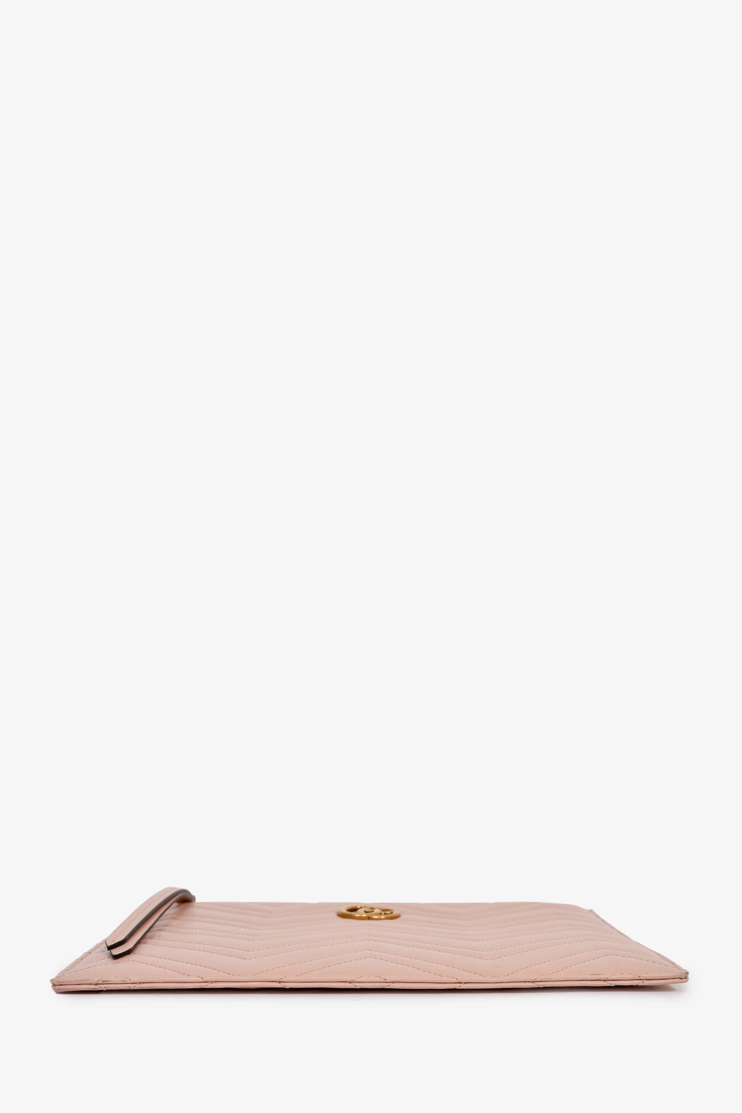 Gucci Pink Leather Marmont GG Zip Pouch