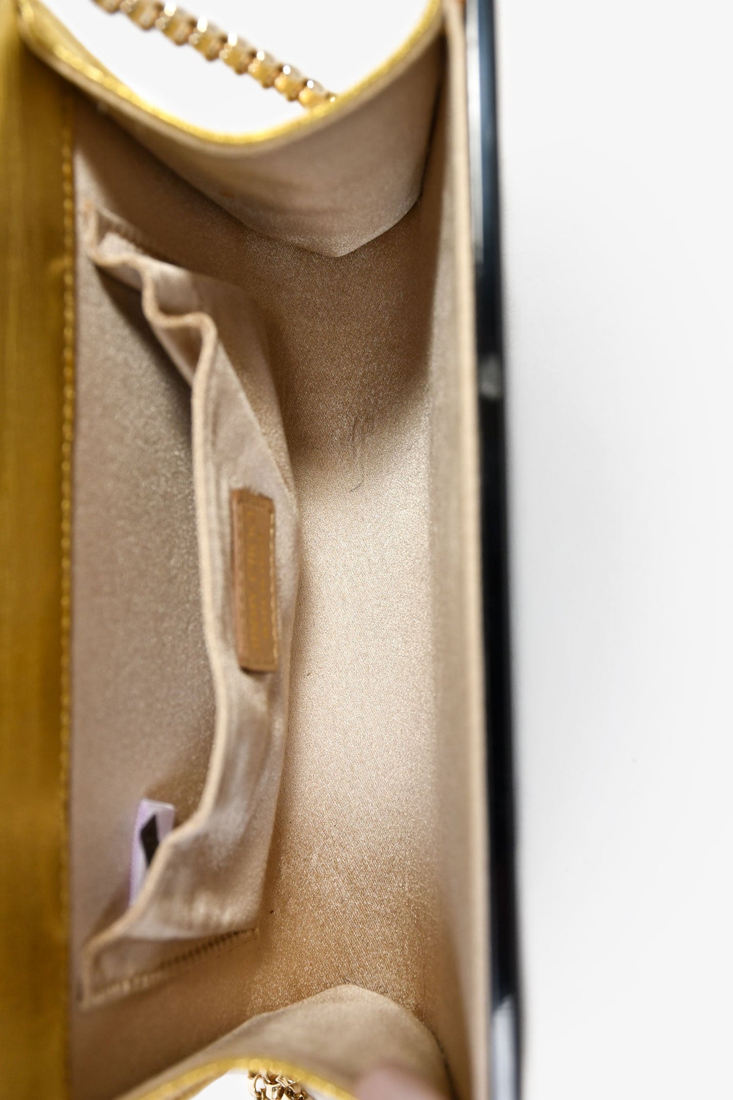Jimmy Choo Black/Gold Acrylic Clutch With Chain